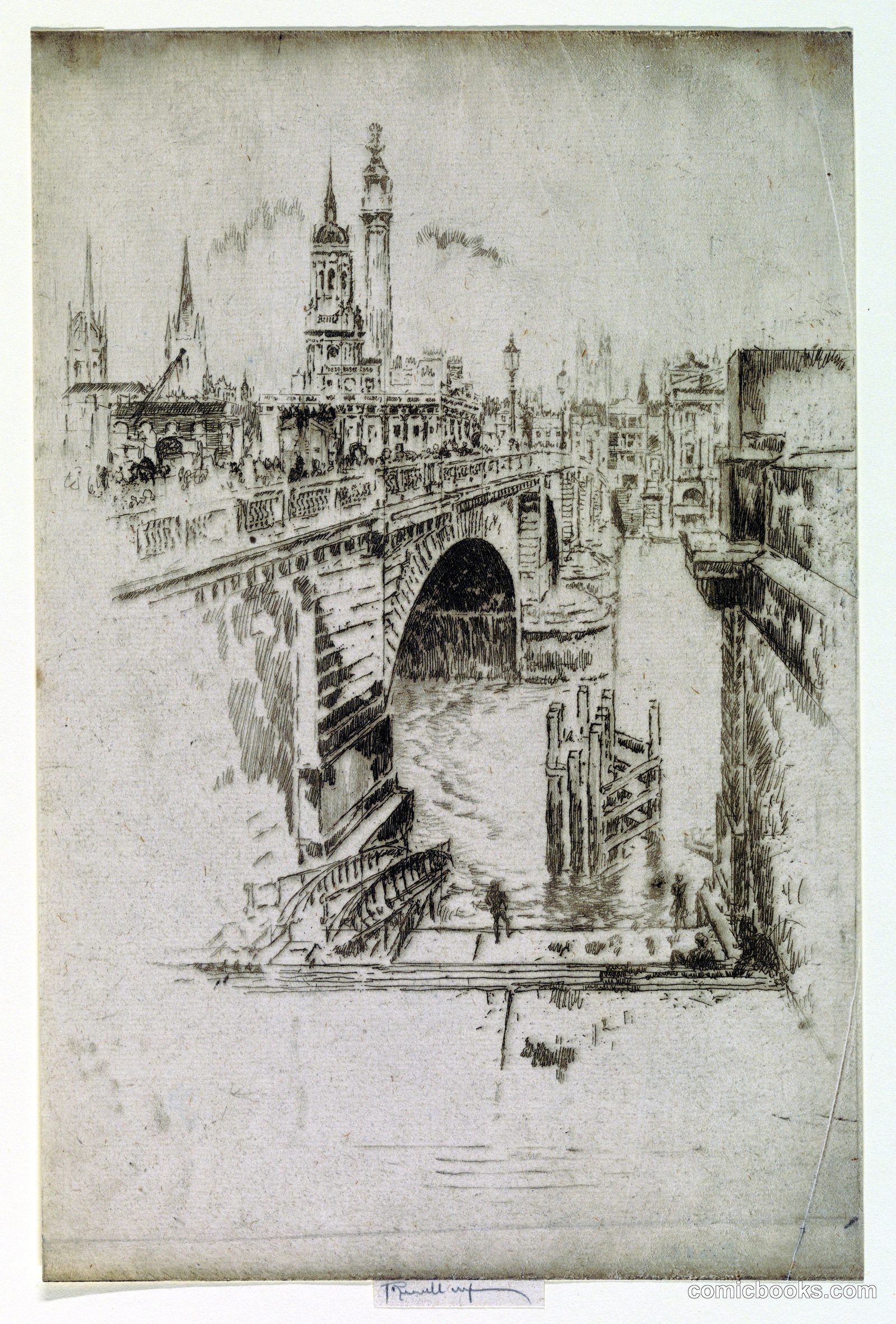 London Bridge Stairs by Joseph Pennell, American, active England, 1857–1926