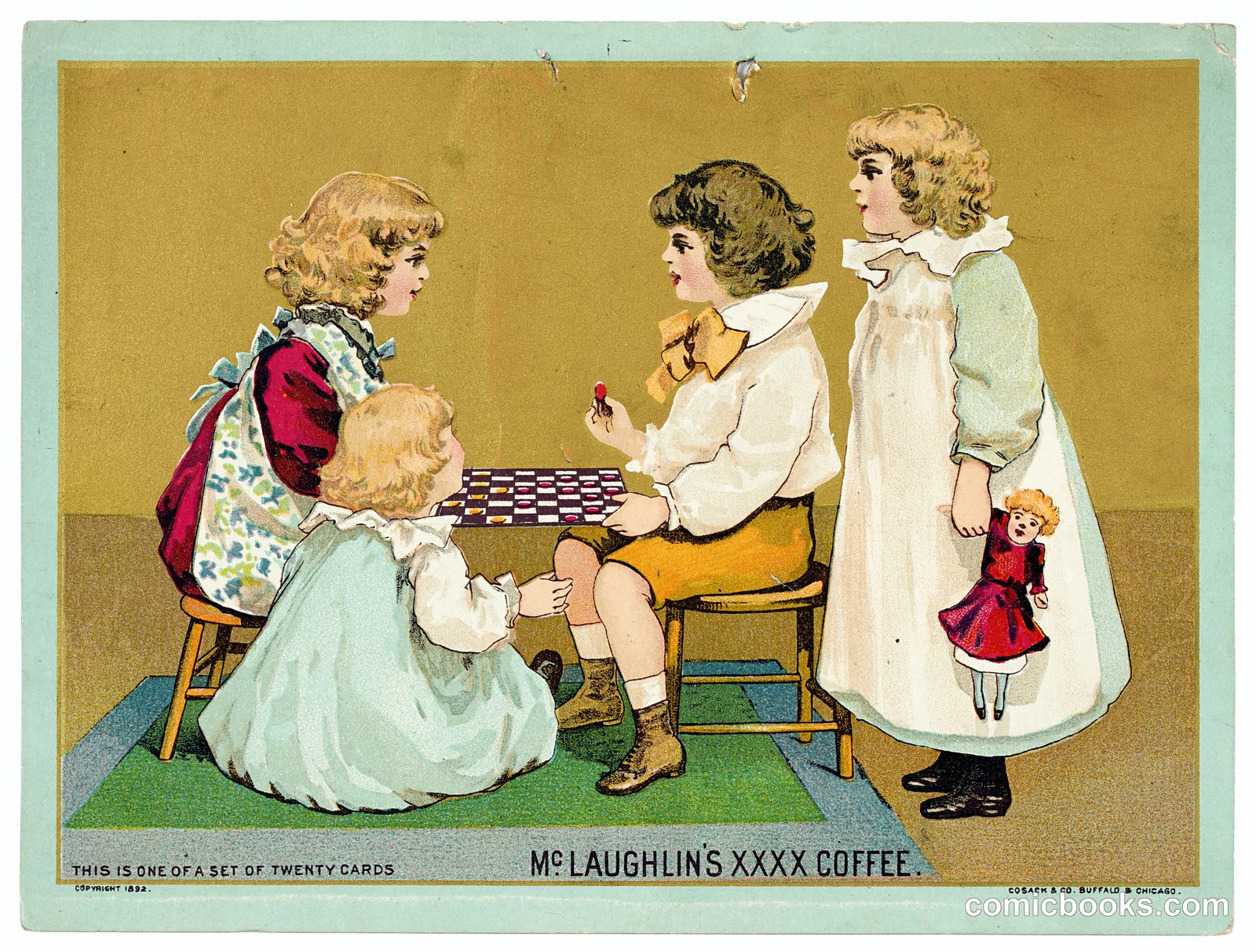 McLaughlin's Coffee Trade Card: Children's Scenes Series by Cosack & Co., Buffalo, New York, USA
