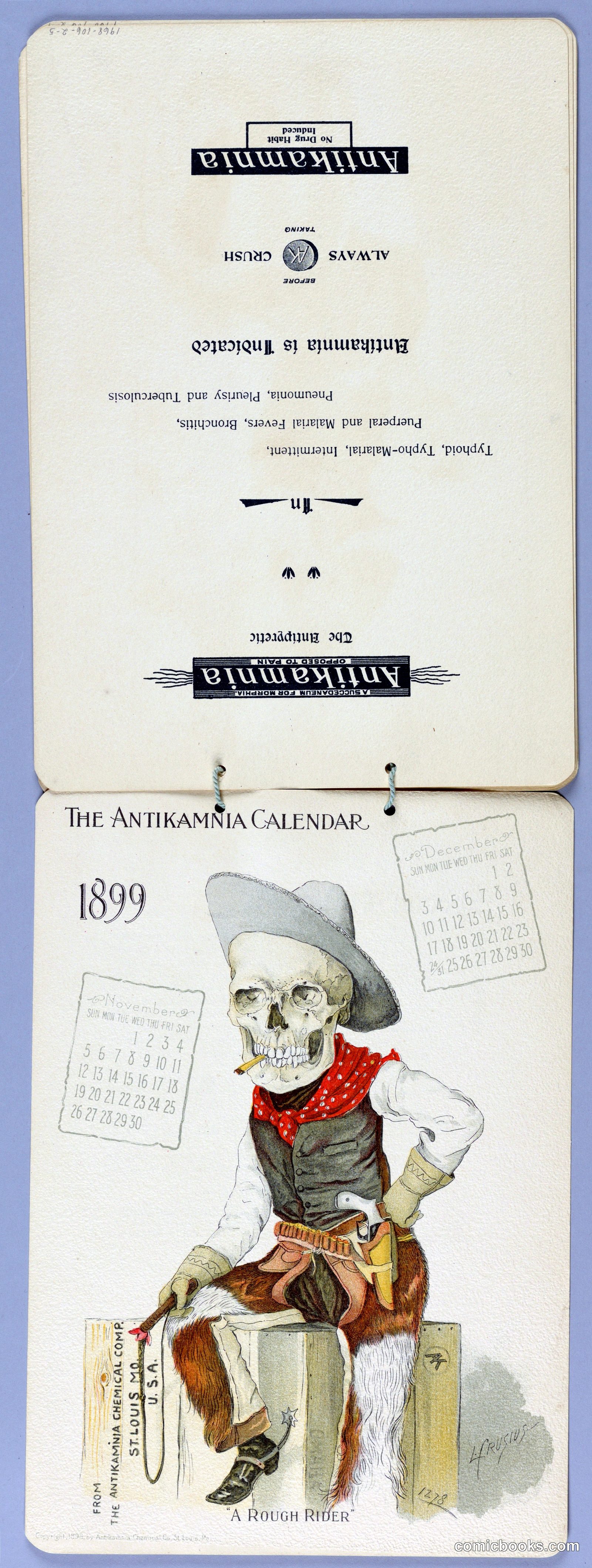 The Antikamnia Calendar, 1899: 'A Rough Rider' by Louis Crusius