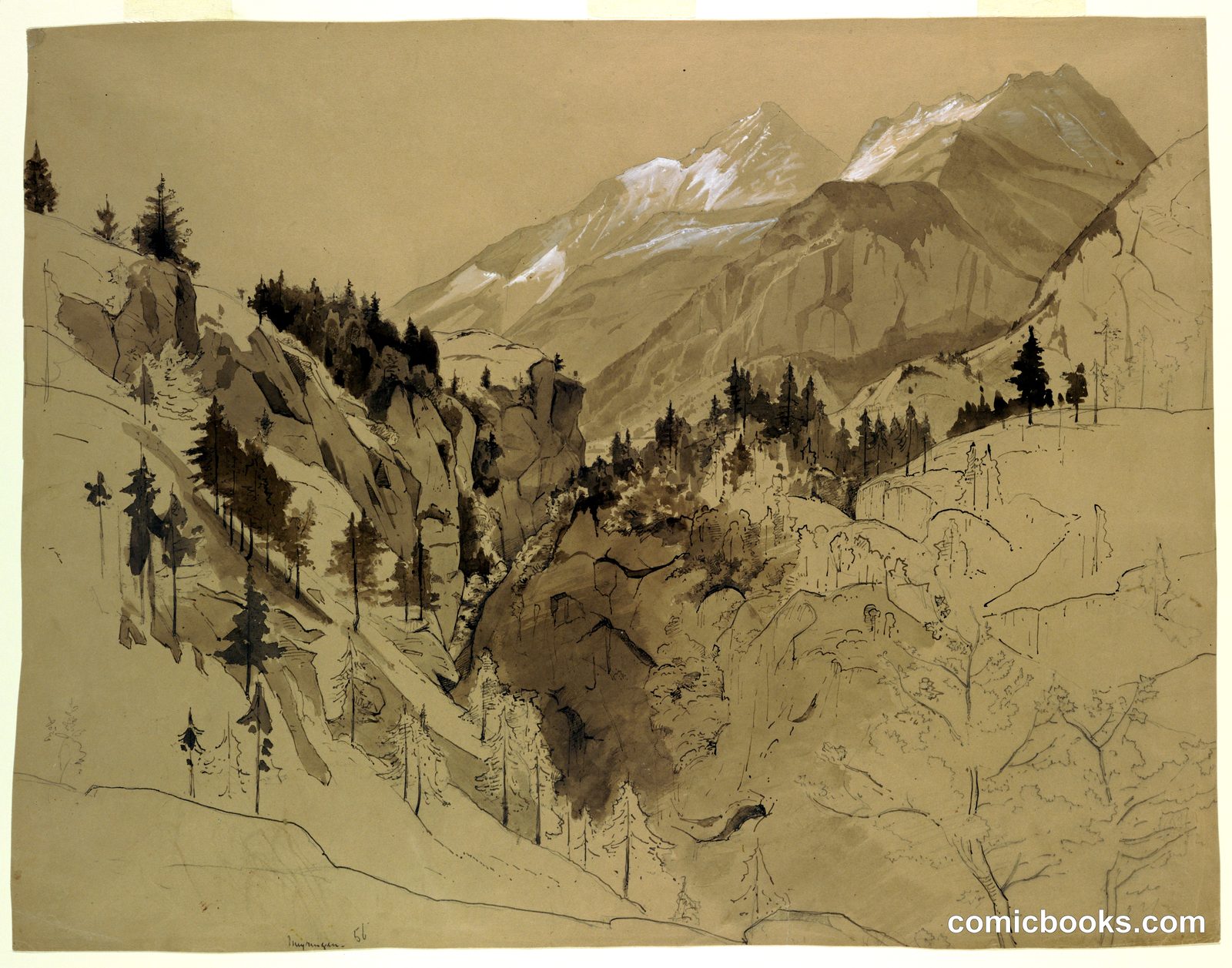 Study of Landscape, Meiringen, Switzerland by William Stanley Haseltine, American, 1835–1900