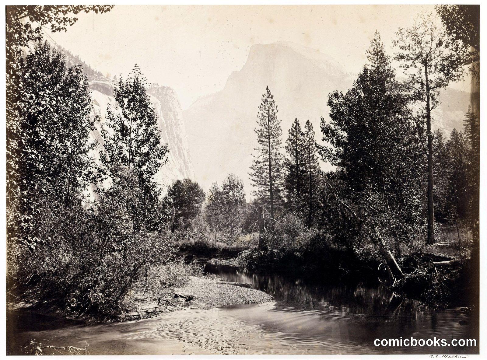 Half Dome, 4967 feet, Yosemite by Carleton E. Watkins, American, 1829 – 1916