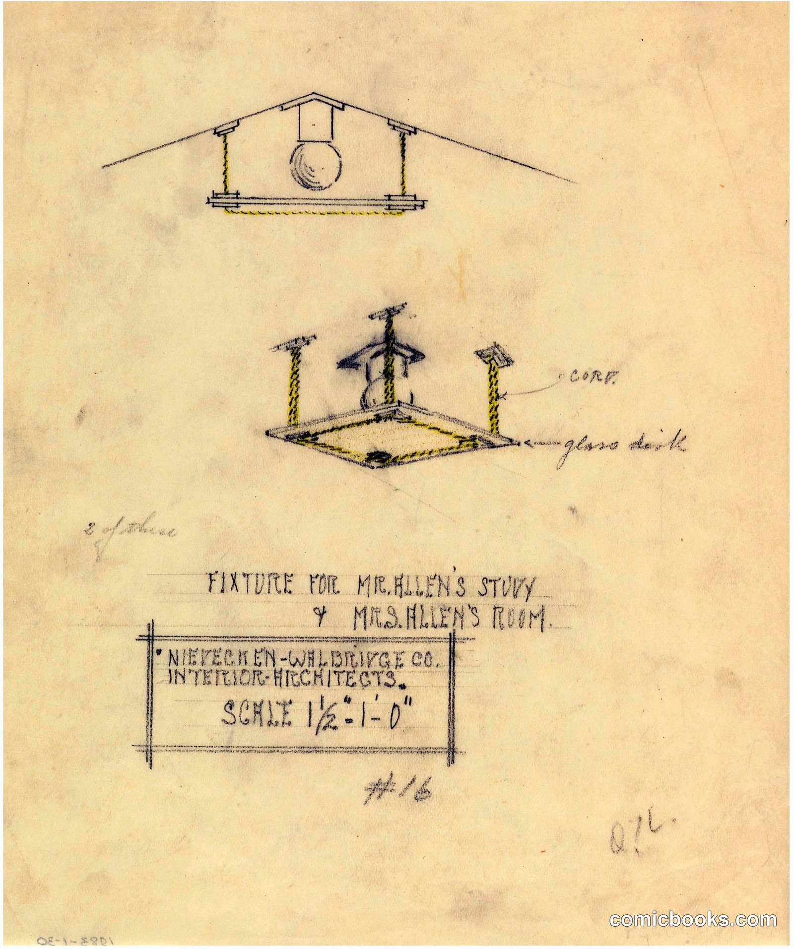 Light Fixture Design for the Henry J. Allen Residence by Frank Lloyd Wright, American, 1867–1959