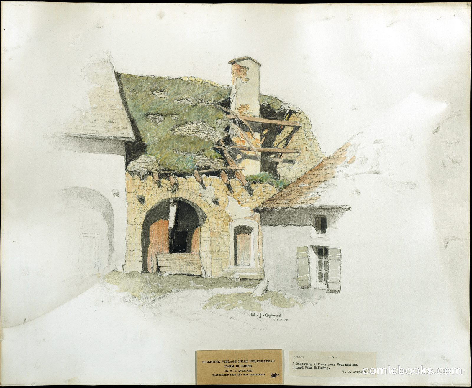 Billeting Village Near Neufchateau, Farm Building by War Department