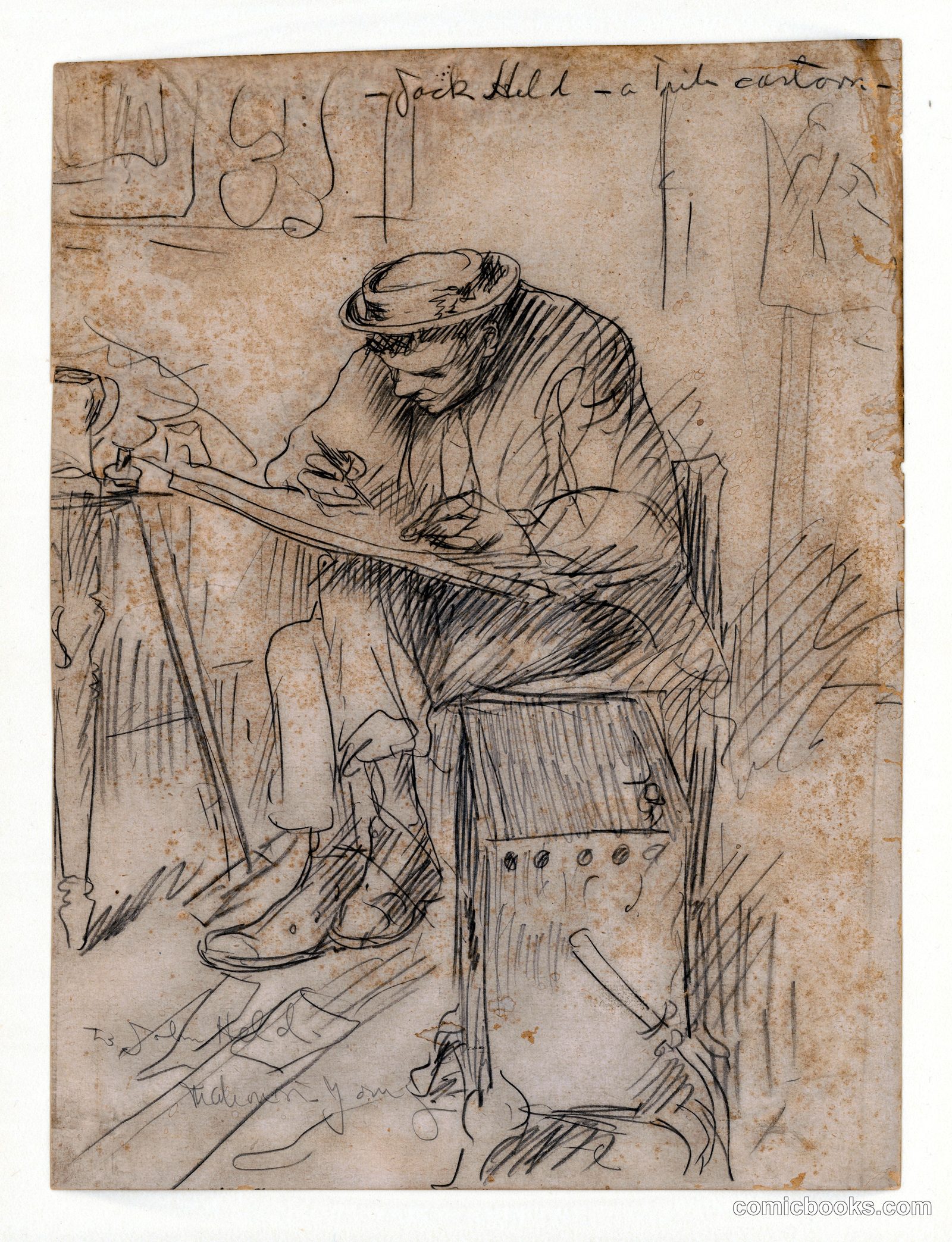Study of a Seated Craftsman by Mahonri Mackintosh Young