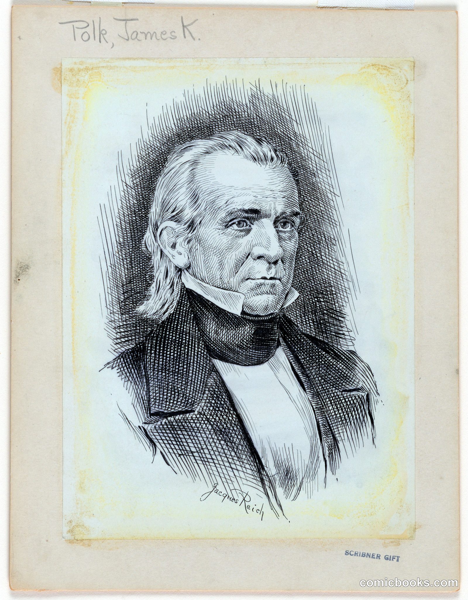 Portrait of James K. Polk by Jacques Reich