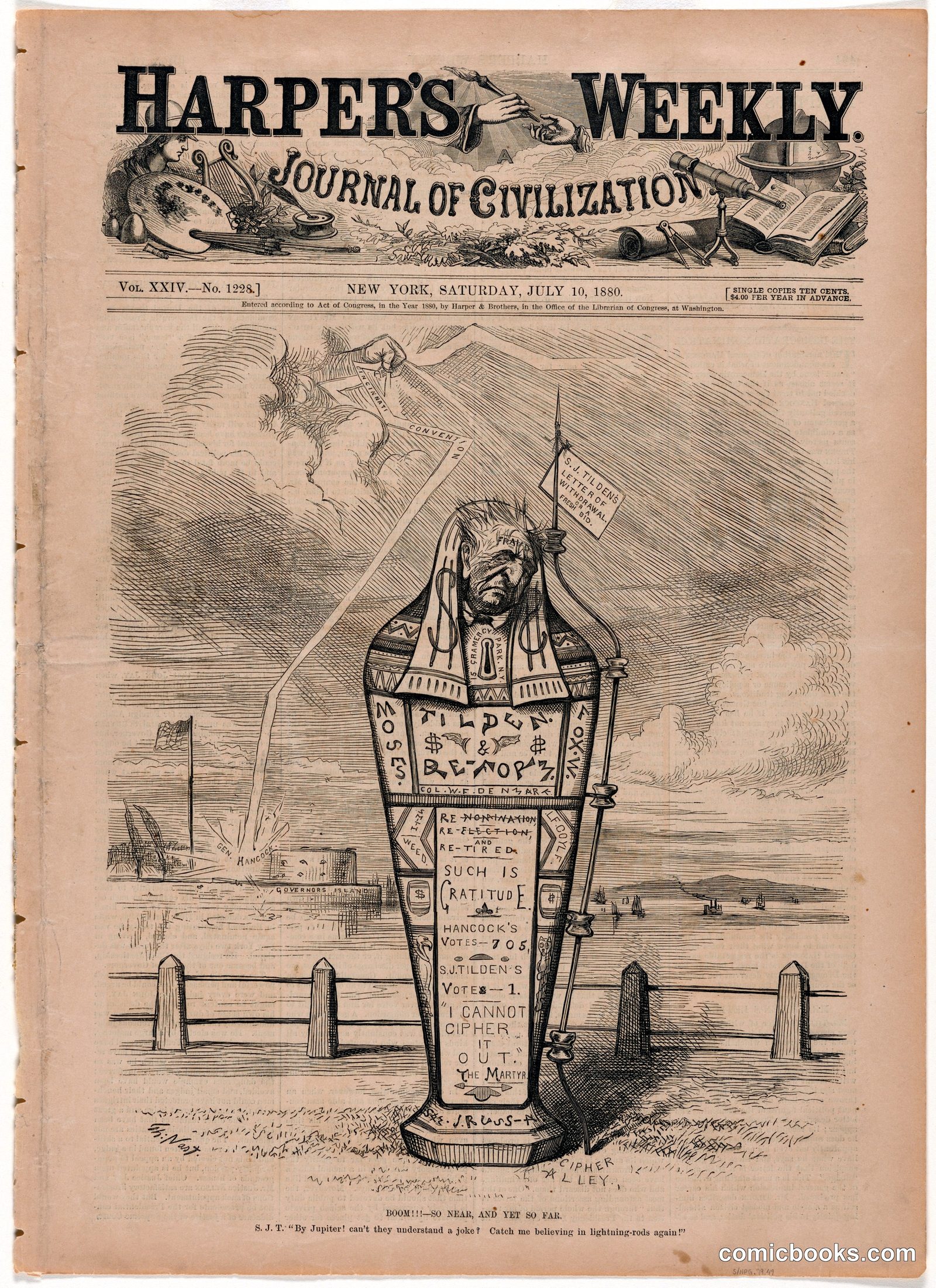 Boom!!!—So Near, and Yet So Far by Thomas Nast