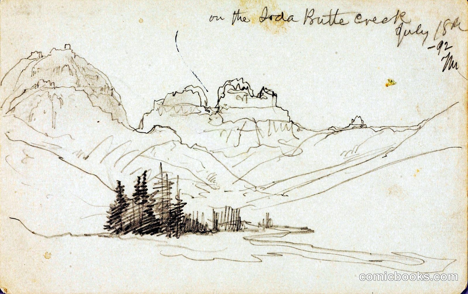 On the Soda Butte Creek by Thomas Moran, born Bolton, England 1837-died Santa Barbara, CA 1926