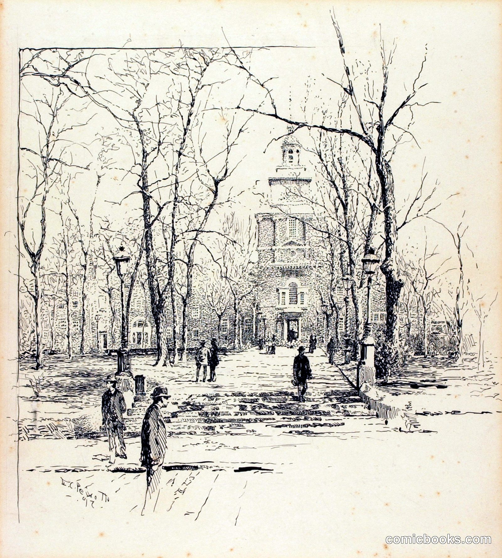 Philadelphia, View from the Park by Ernest C. Peixotto, born San Francisco, CA 1869-died New York City 1940