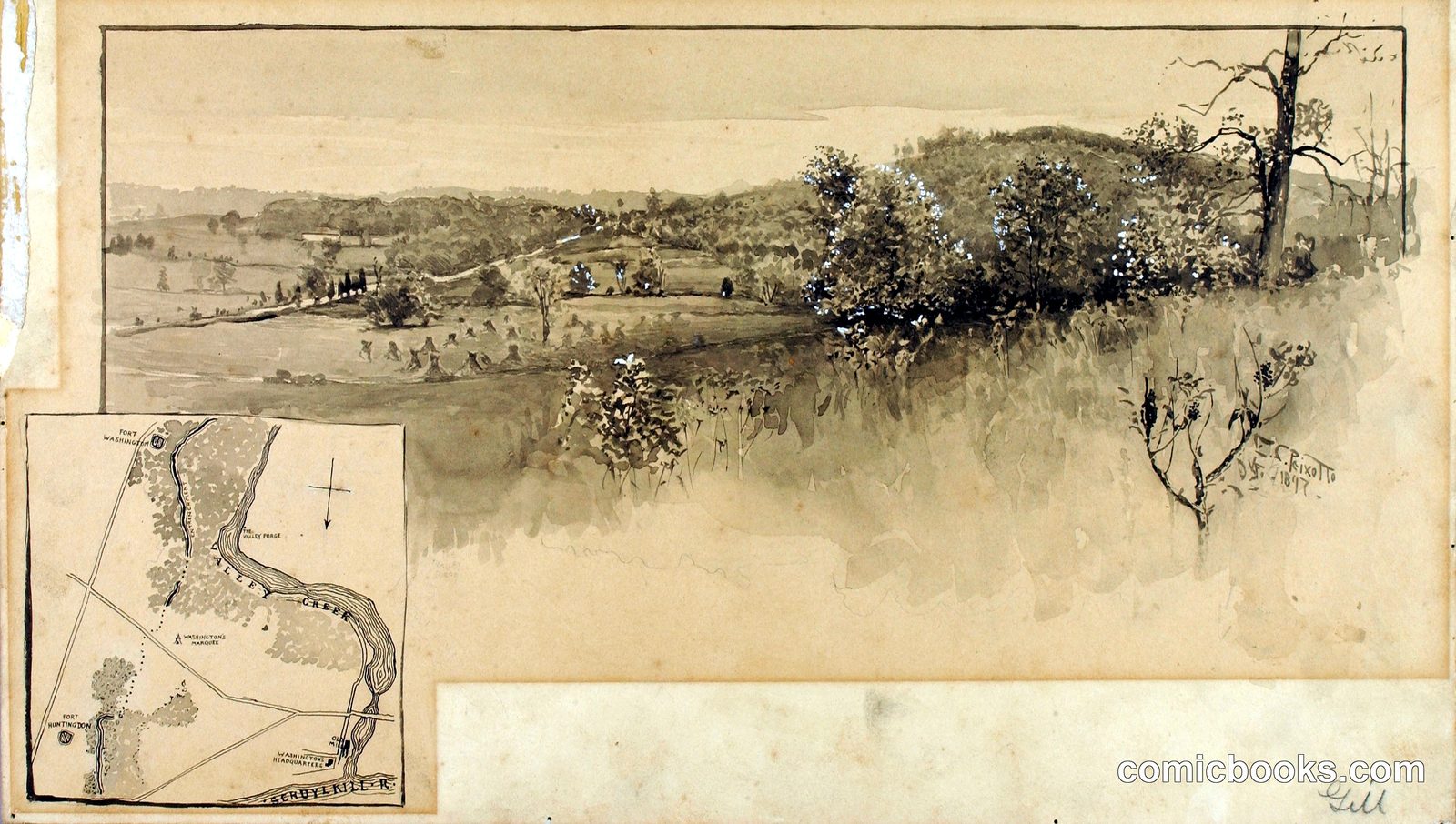 Valley Forge by Ernest C. Peixotto, born San Francisco, CA 1869-died New York City 1940