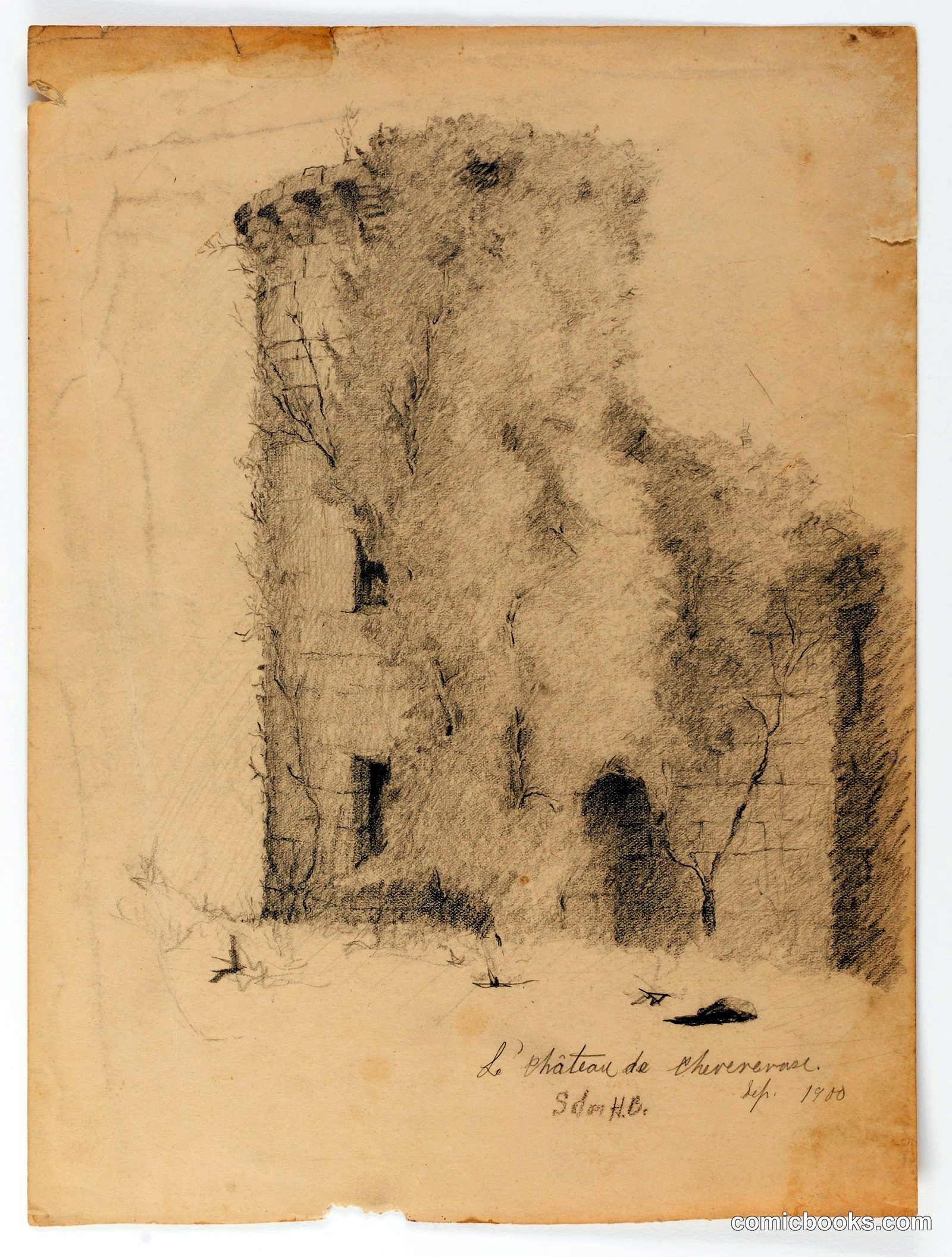 Le Château de Chevenevase by Solon H. Borglum, born Ogden, UT 1868-died Stamford, CT 1922