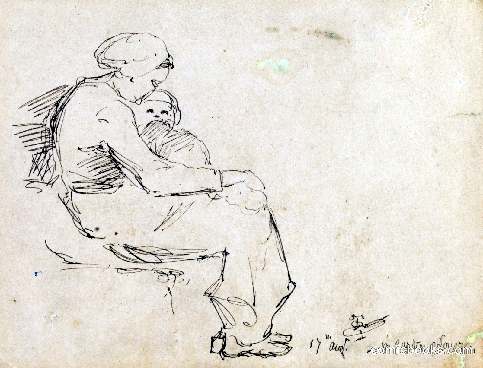 Untitled Sketch by James McNeill Whistler, born Lowell, MA 1834-died London, England 1903