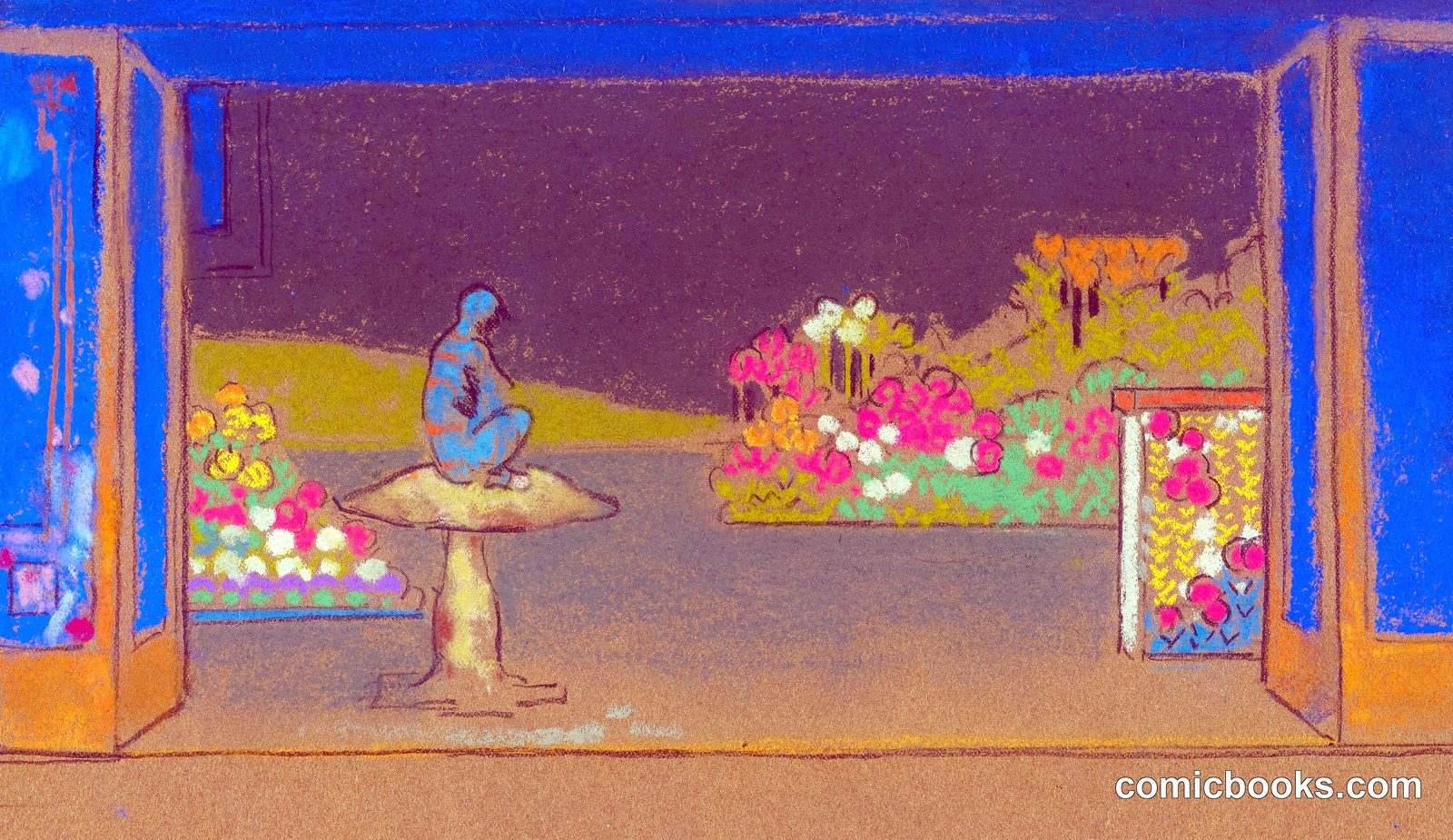 Garden of Flowers (Alice in Wonderland Set Design) by William Penhallow Henderson, born Medford, MA 1877-died Tesuque, NM 1943
