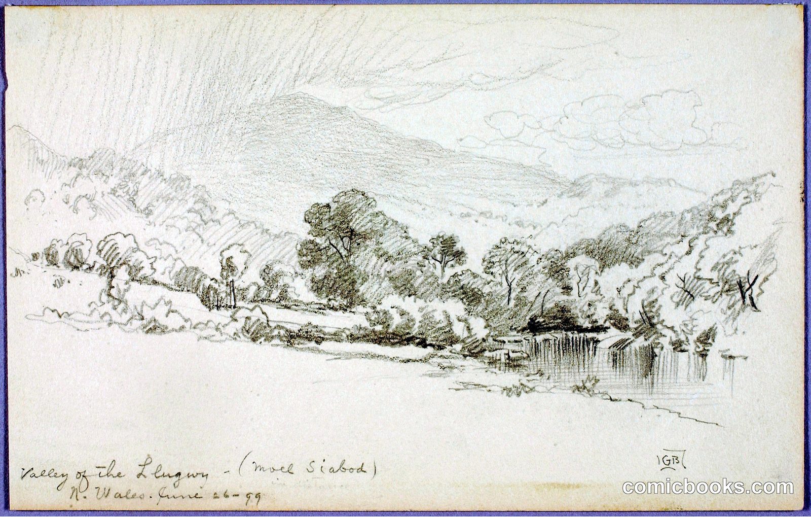 Valley of the Llugwy (Moel Siabod), North Wales by George Elbert Burr, born Monroe Falls, OH 1859-died Phoenix, AZ 1939