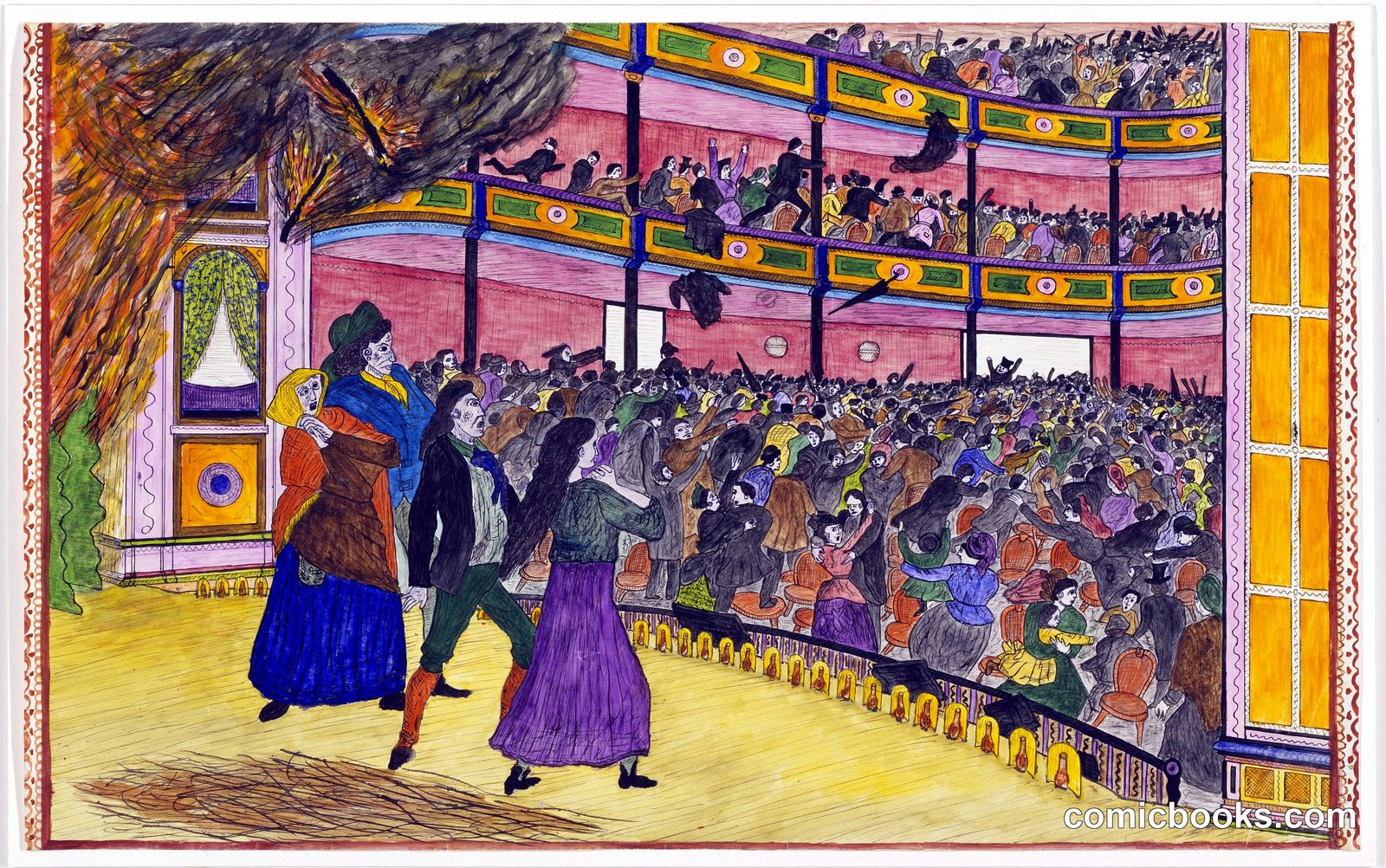 Fire in an Opera House by Lawrence W. Ladd, active