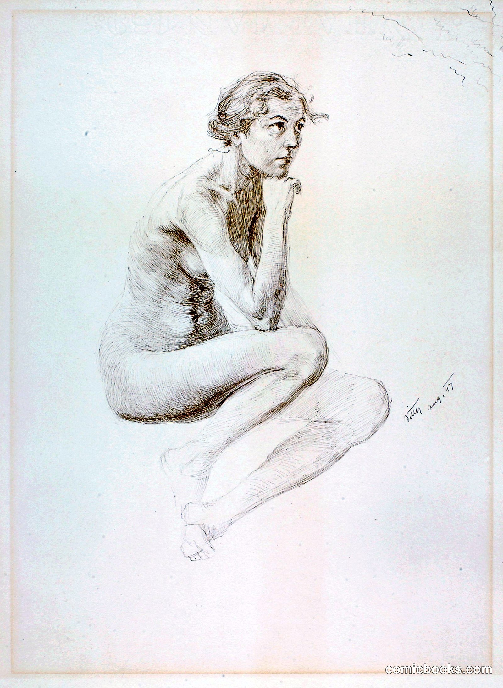 Untitled (Seated Female Nude) by Karl Bitter, born Vienna, Austria 1867-died New York City 1915