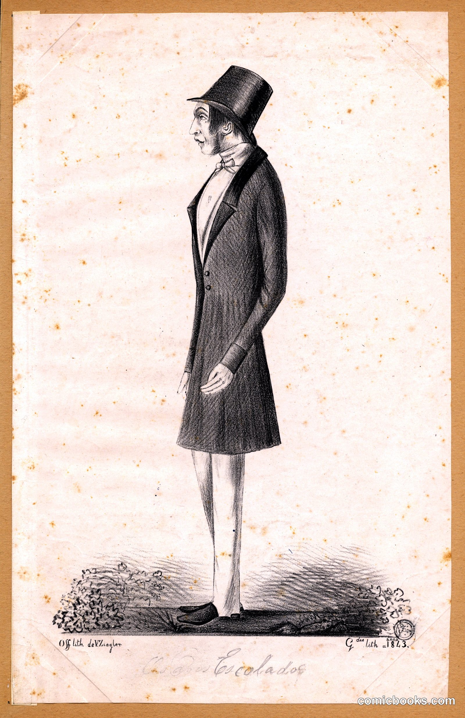 A Caricature (Desconhecido) by Guedes, fl. 1843