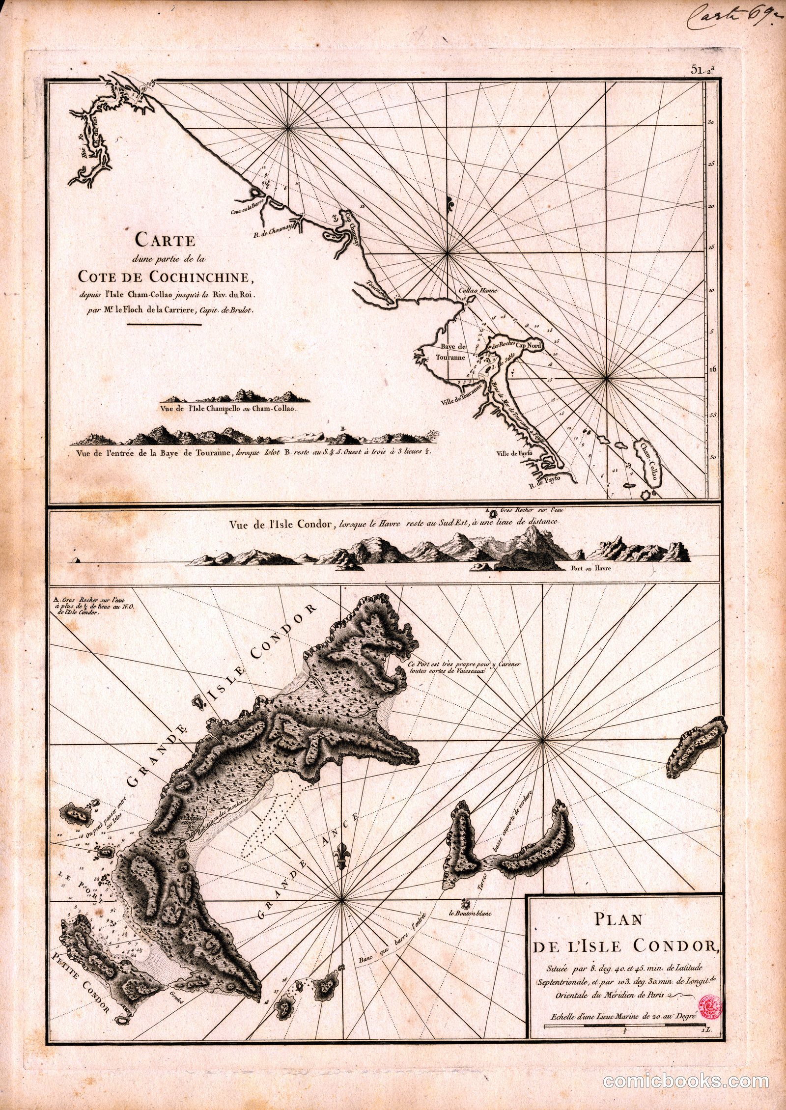 Carte d'une partie de la côte de Cochinchine / Plan de l'Isle Condor