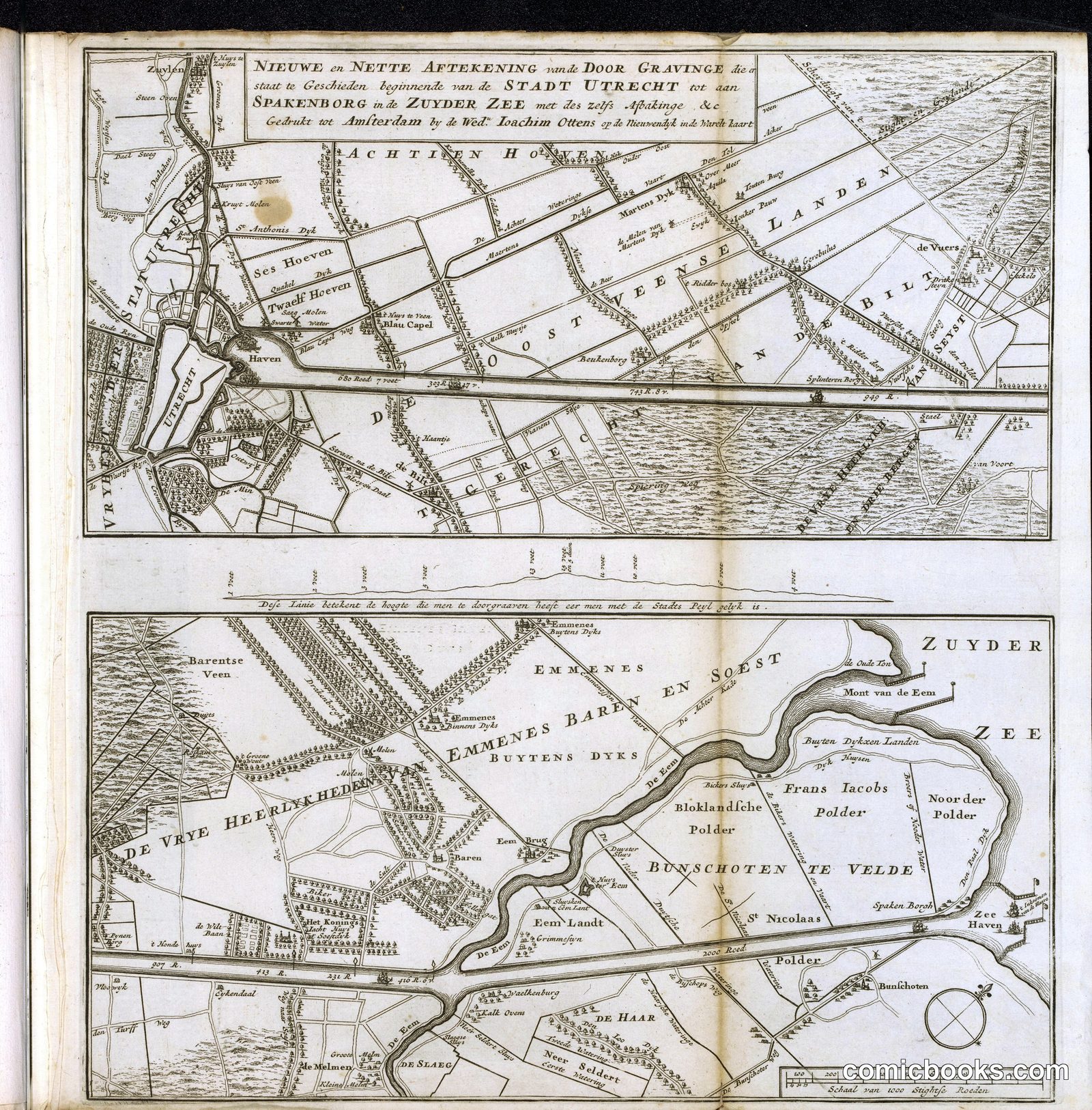 Map of the Proposed Canal between Utrecht and the Zuiderzee