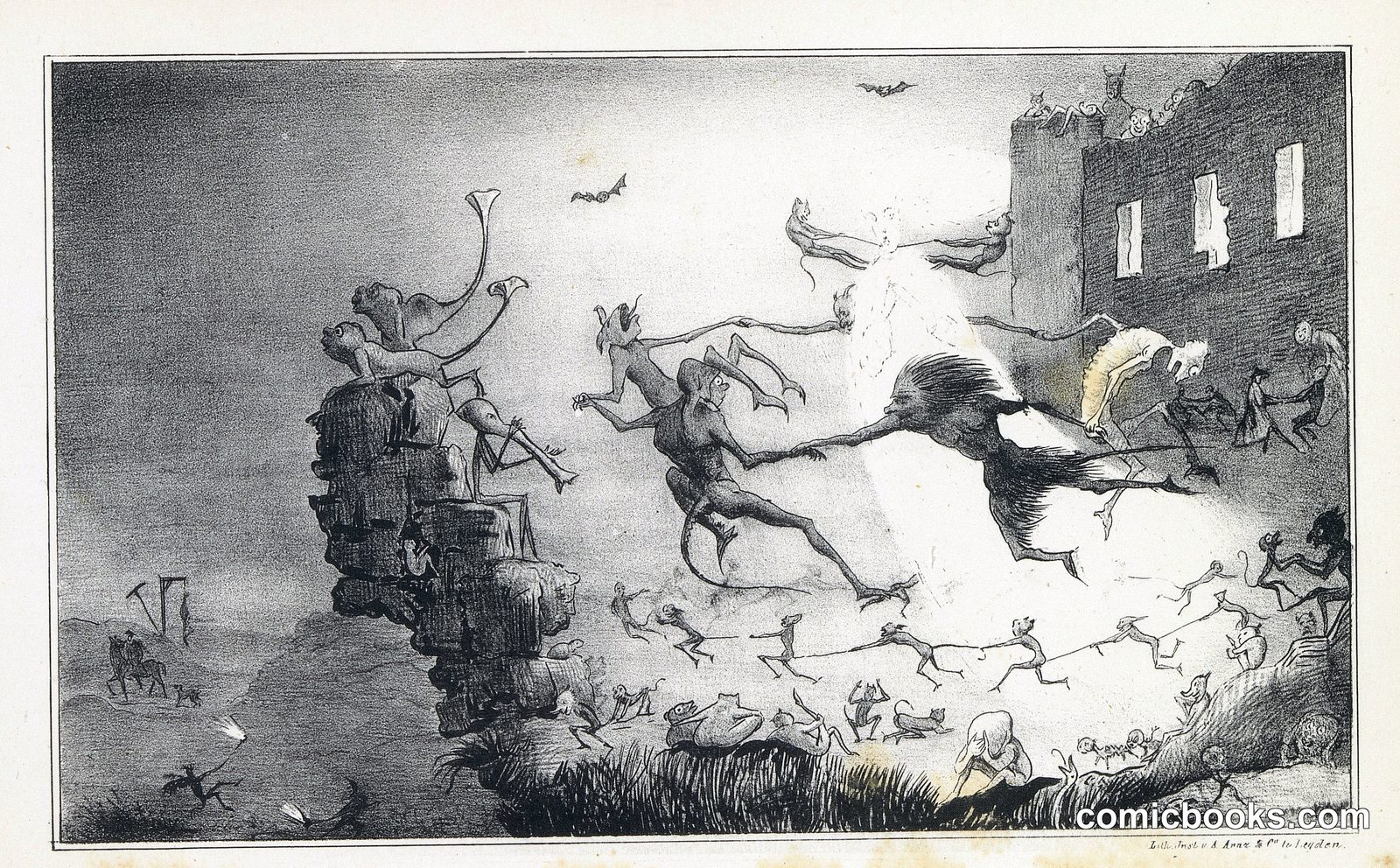Witches' Flight to a Fortified Tower