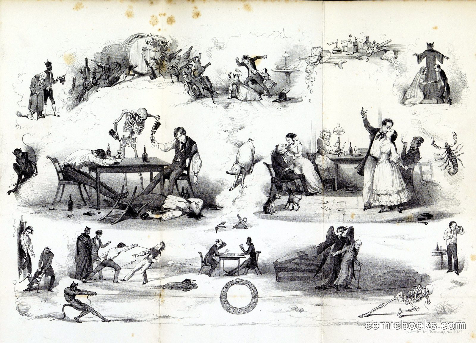 A Student's Revelry: Comic Scenes of Disorder