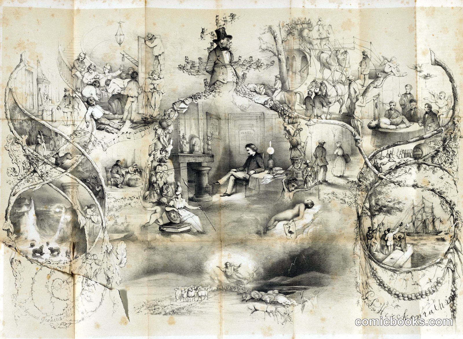 A Student's Dream: Satirical Print from a Leiden Almanac