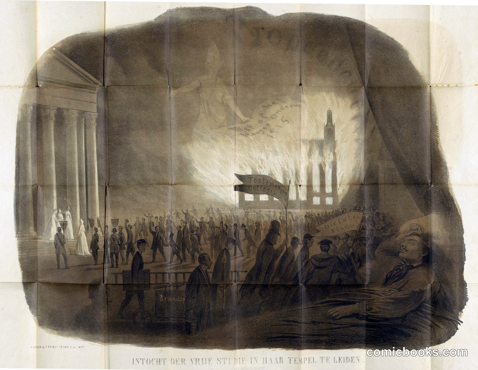 Intocht der Vrije Studie in Haar Tempel te Leiden