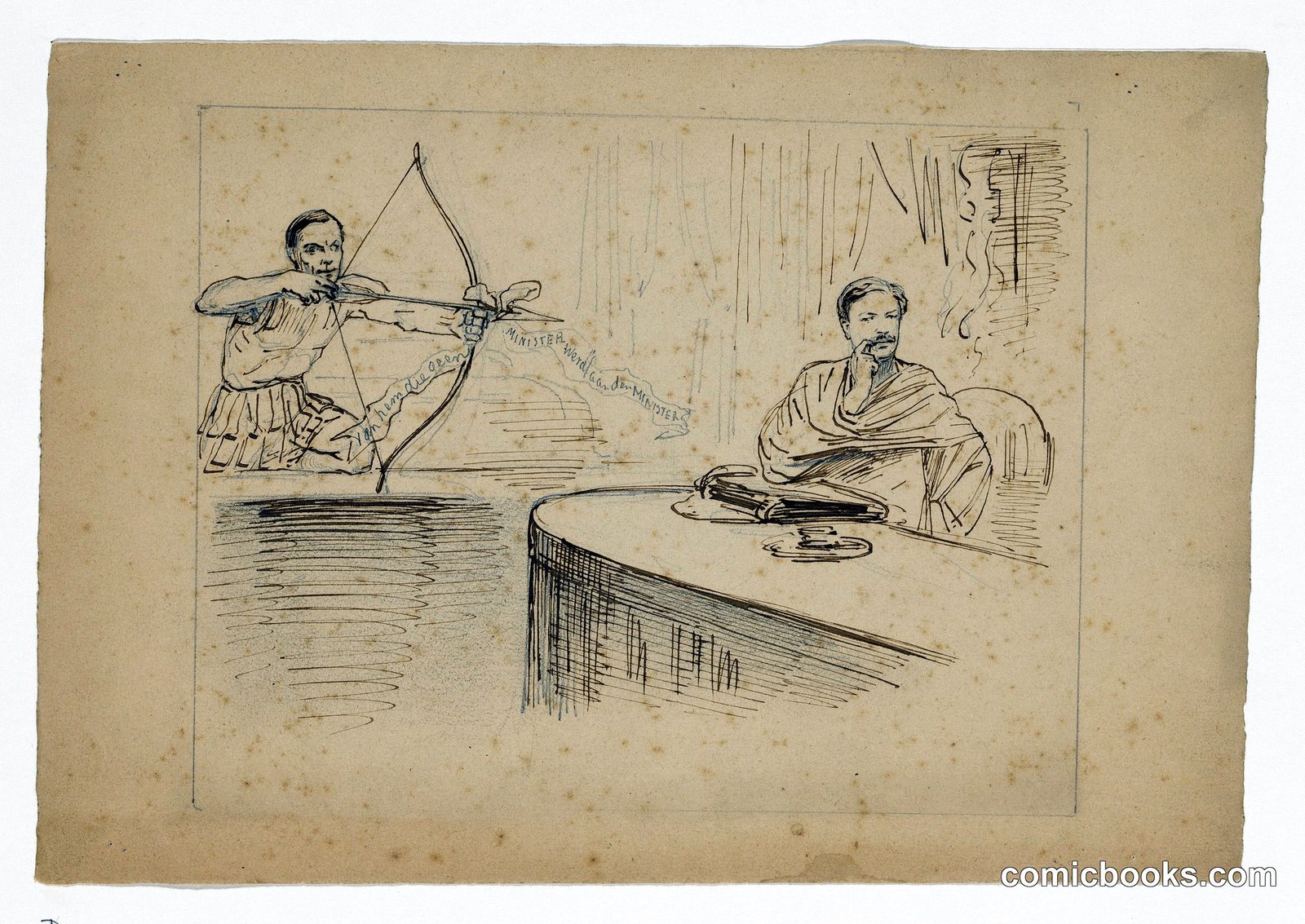 Study for Political Cartoon: Motion of Order by Mr. van Kerkwijk