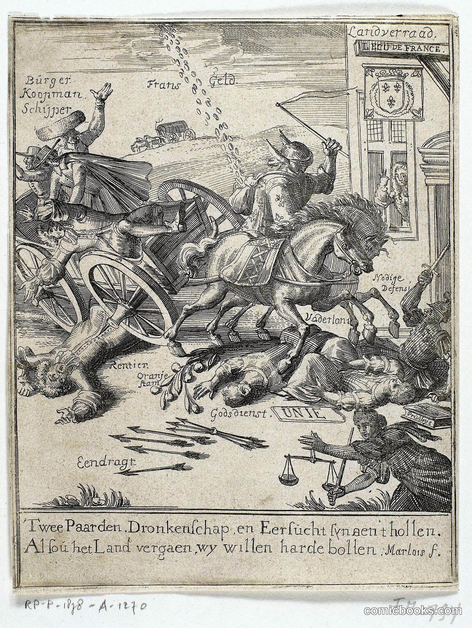 Two Horses, Drunkenness and Quarrel
