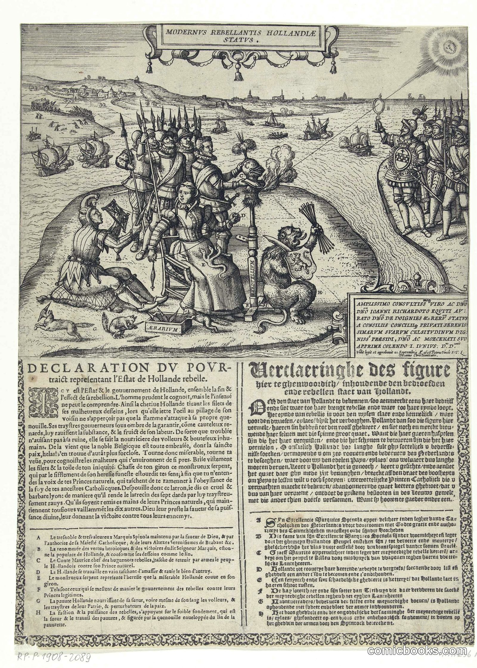 Spotprent op de rebelse staat van Holland