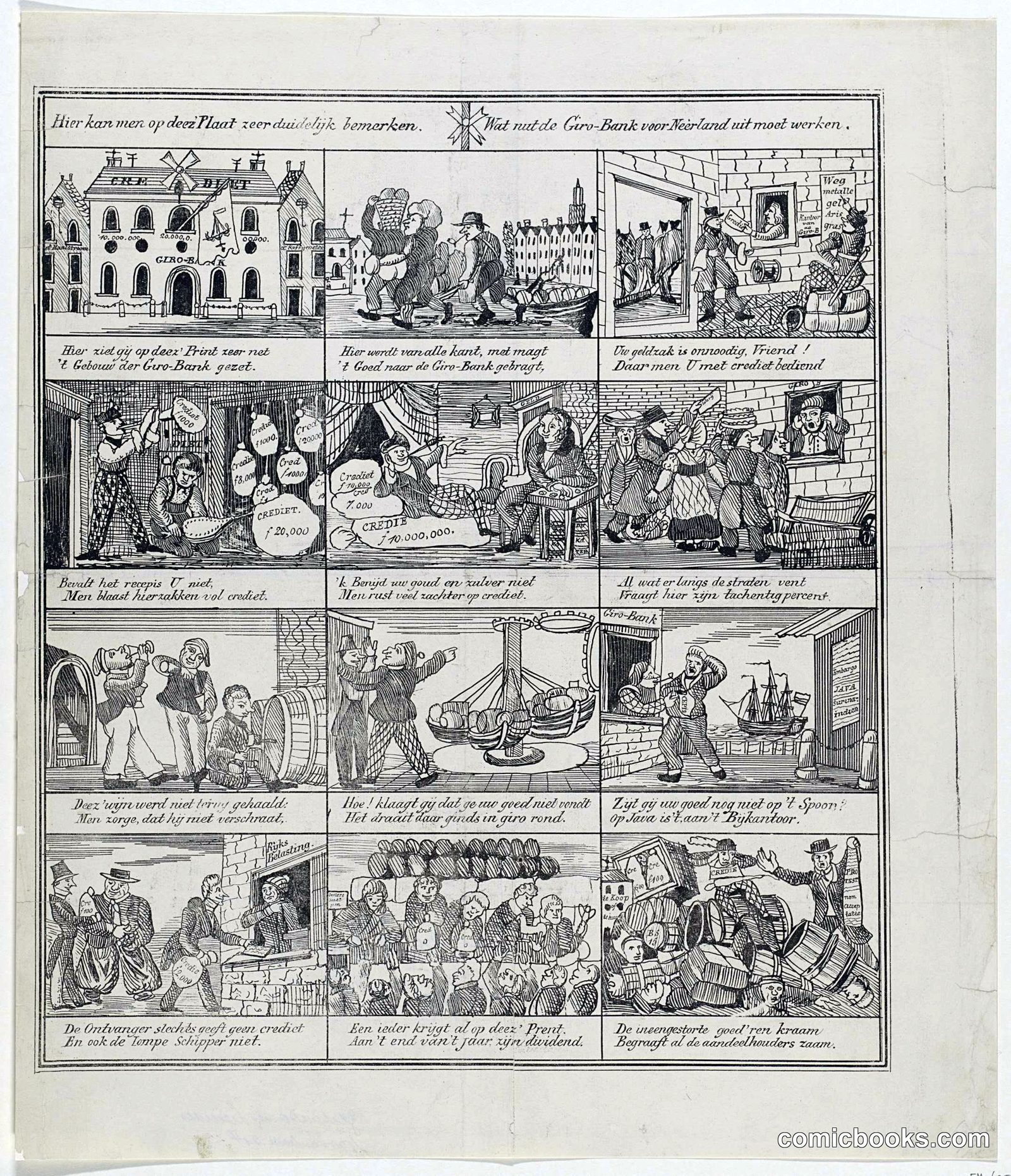 Satirical Print on Plans for Establishing a Girobank
