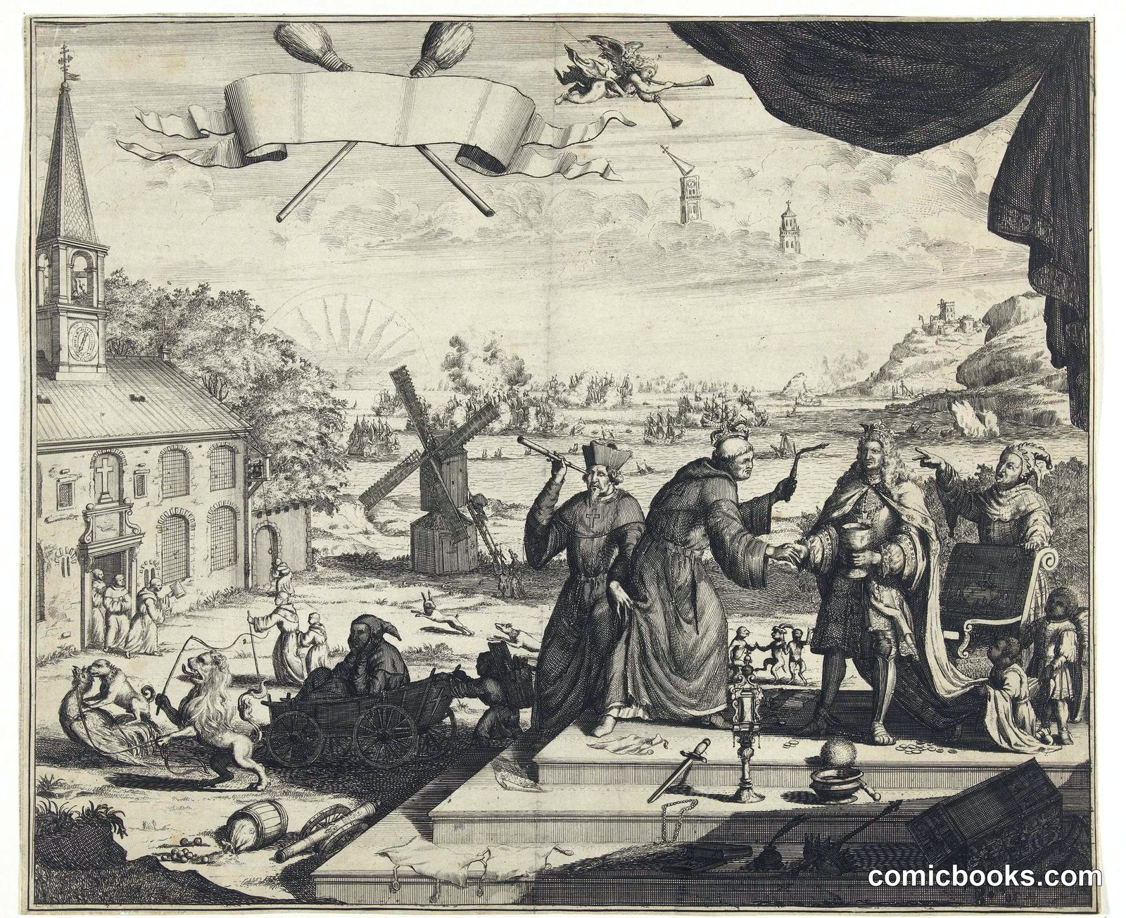 Satirical Print on James II After the Loss at Cape La Hogue