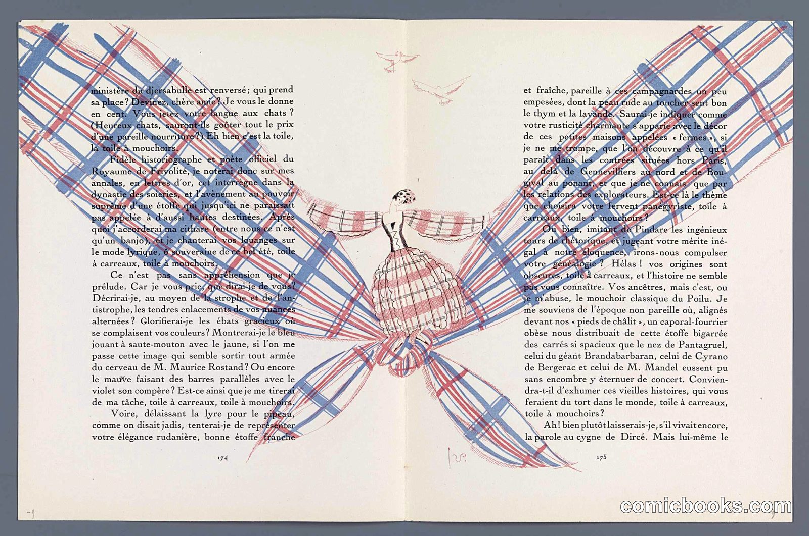 Fashion Illustration with Plaid Border Design