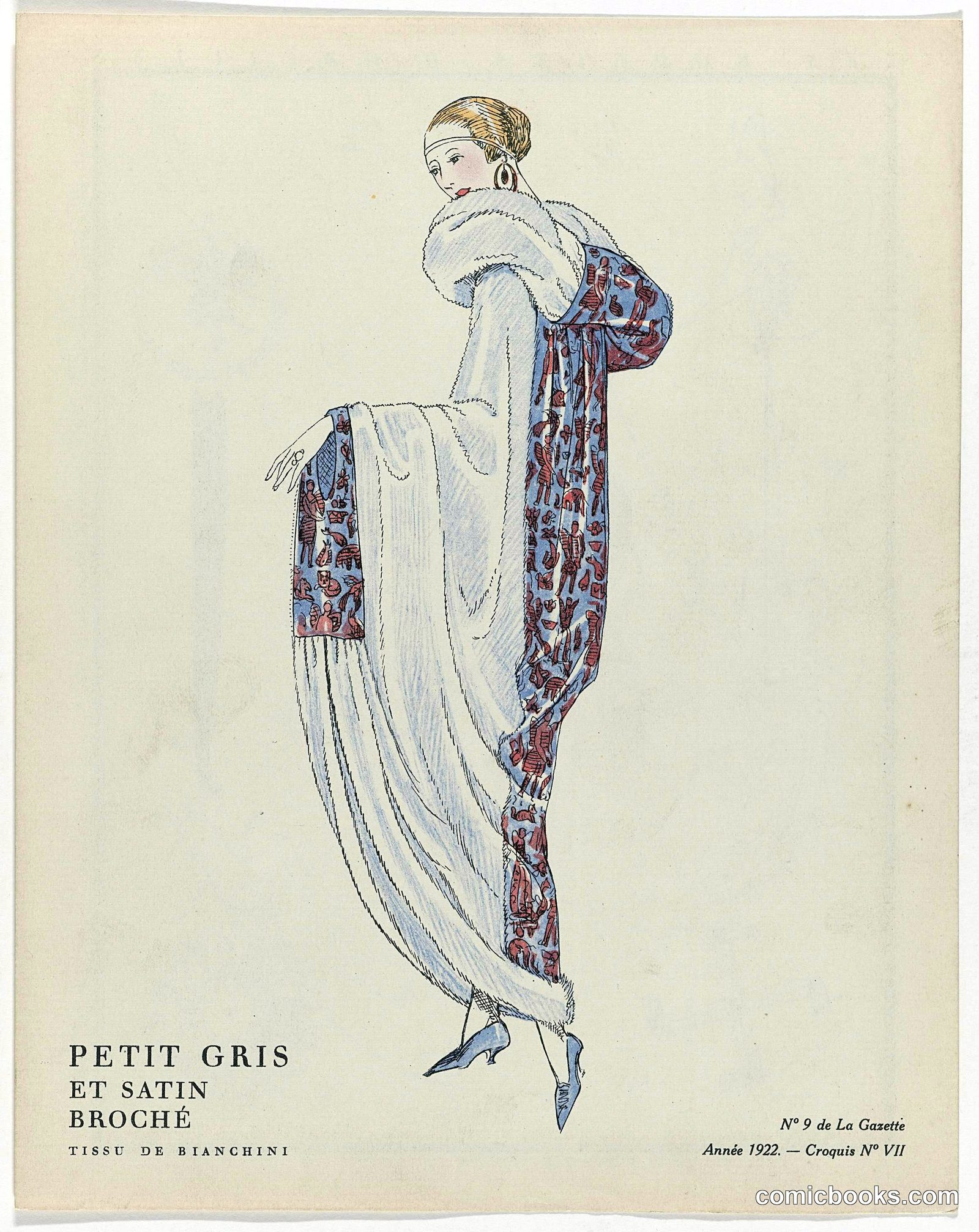 Petit gris et satin broché