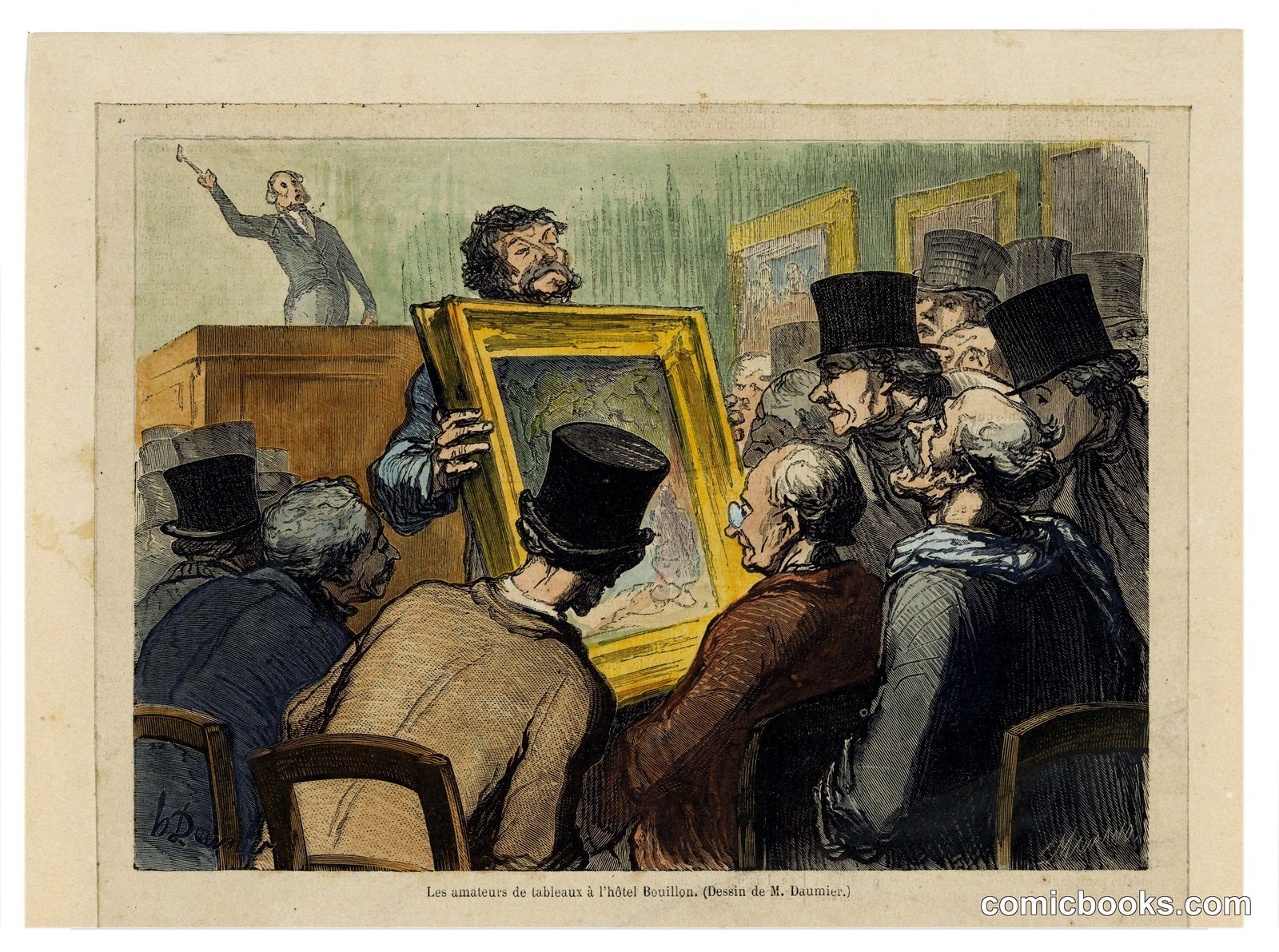 Les amateurs de tableaux à l'Hôtel Bouillon