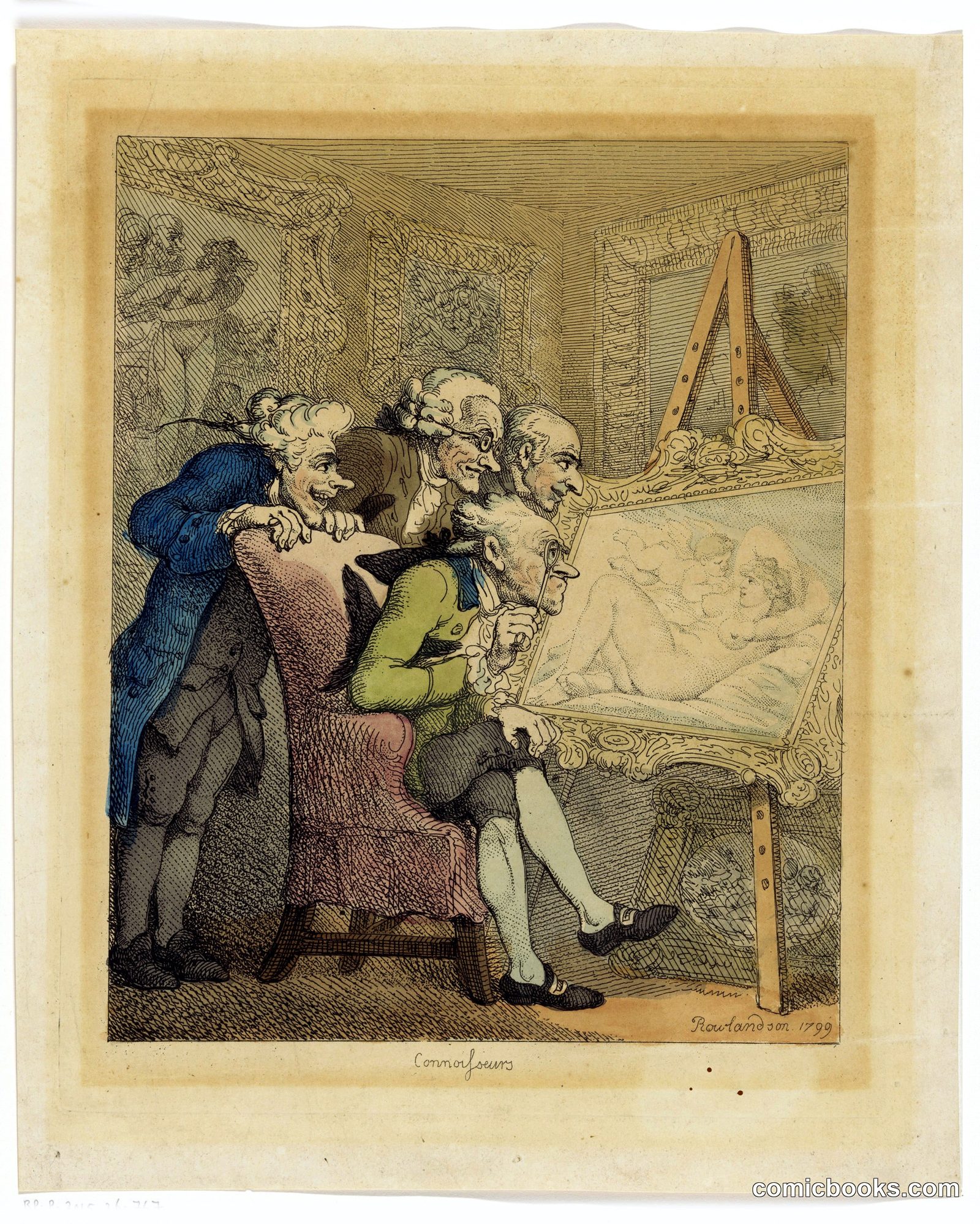 Four Men Viewing a Painting of Venus