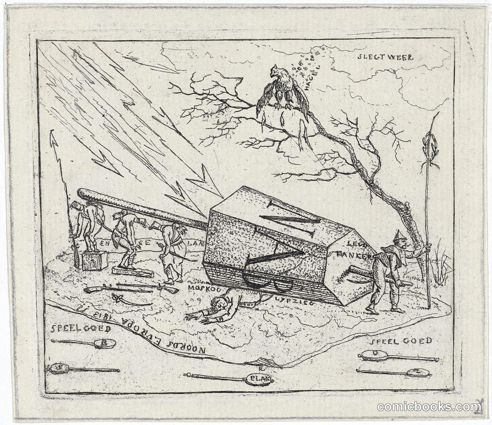 Napoleon Crushed Beneath a Hexagonal Block