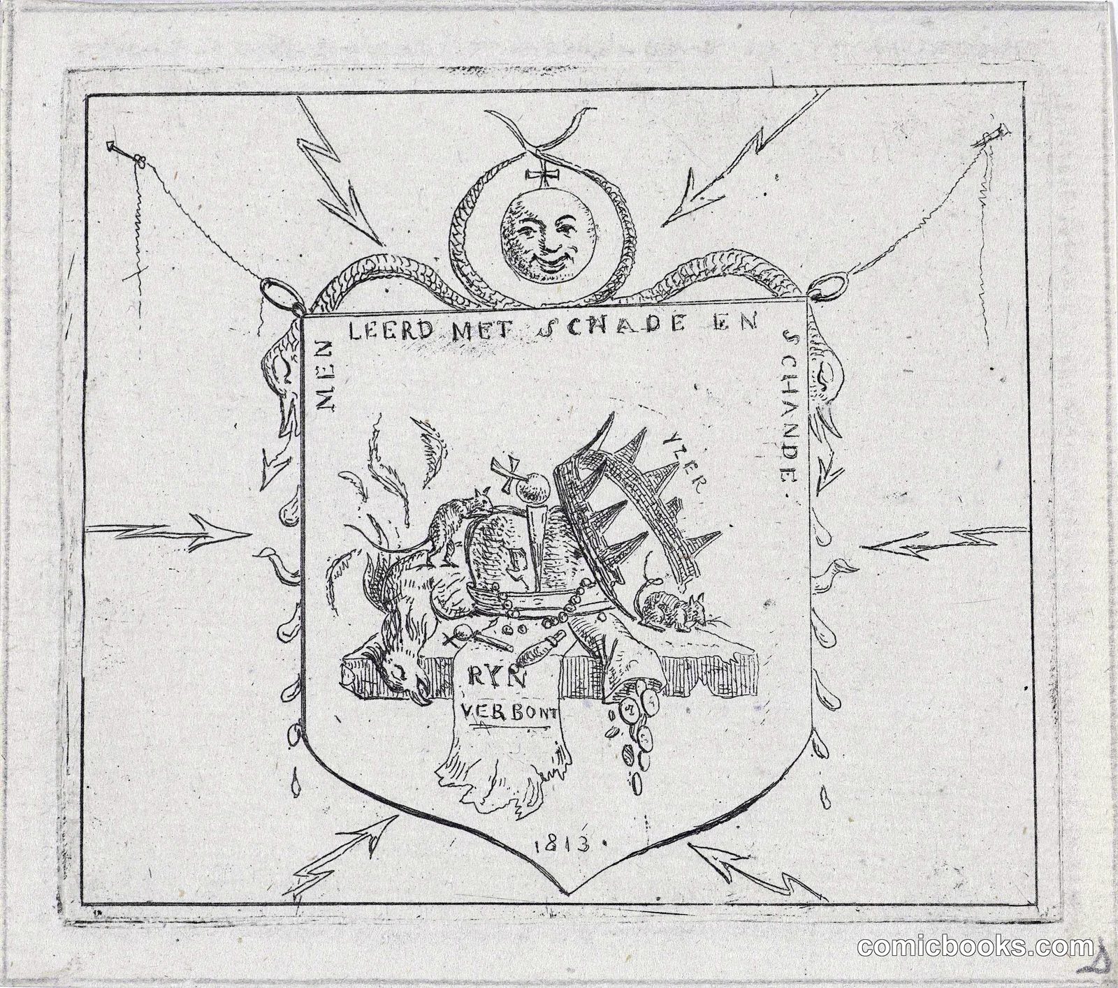 Shield with Broken Crowns and Torn Banner of the Rhinebund