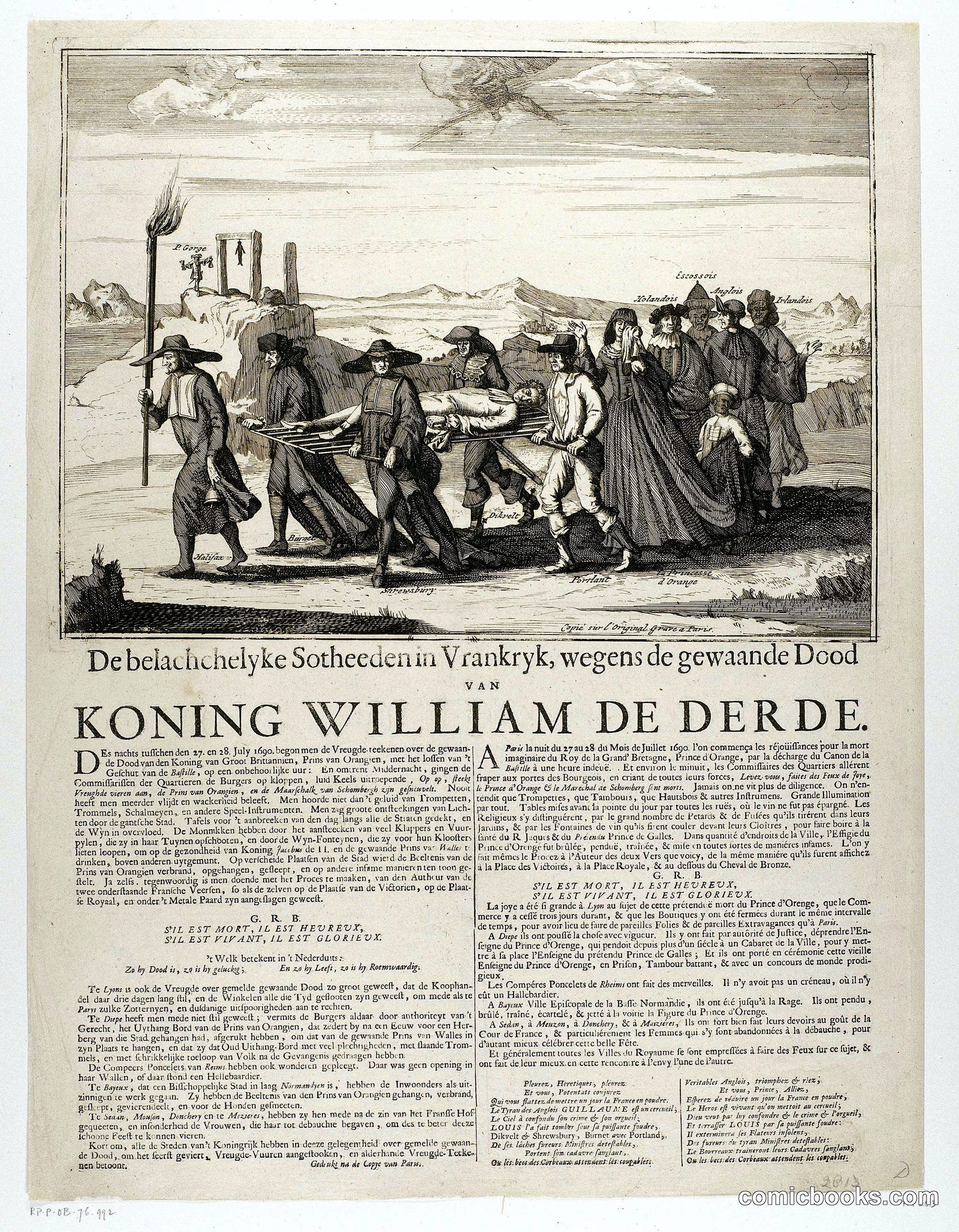 French Satire on the Rumored Death of William III