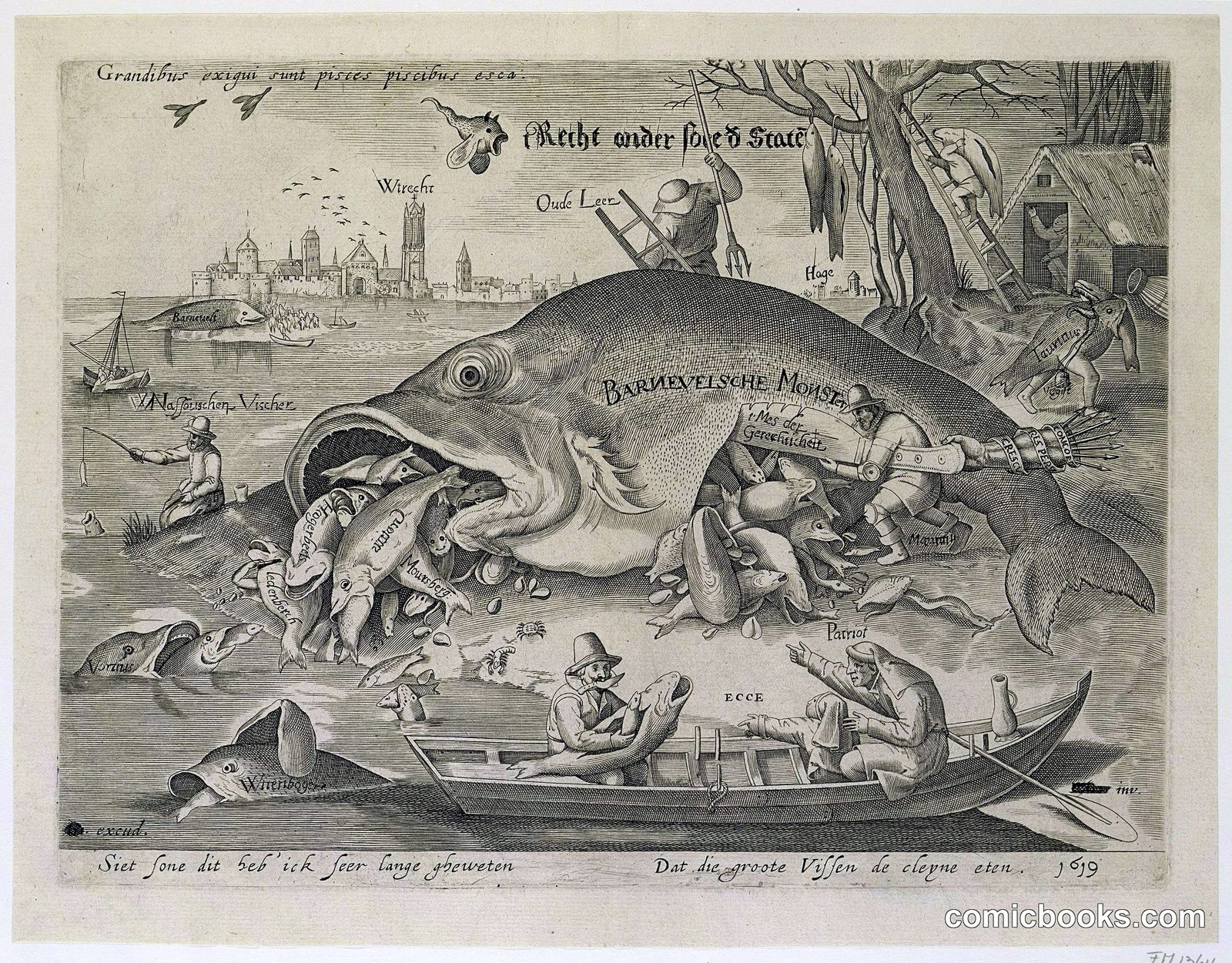The Great Fish Eat the Small Fish (Political Allegory of Oldenbarnevelt's Fall)