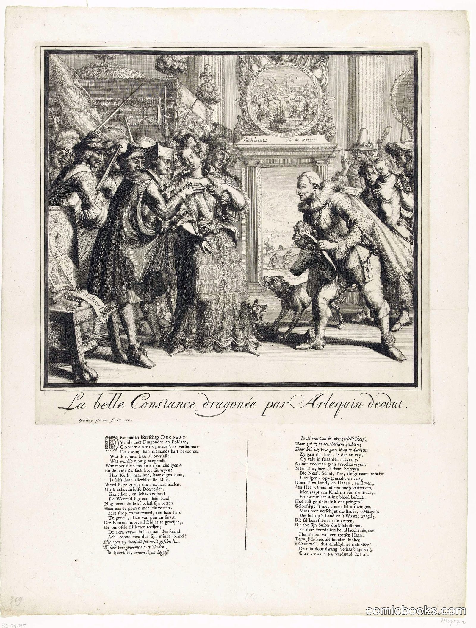 La belle Constance dragonée par Arlequin deduit