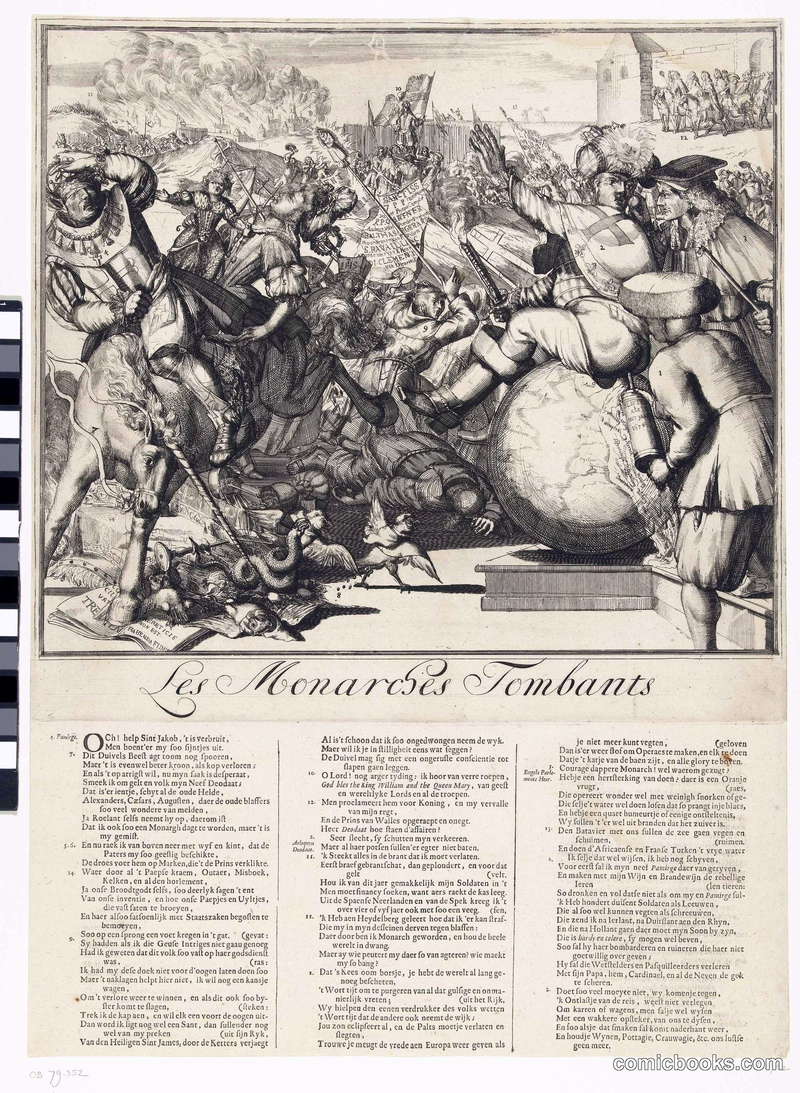 The Fall of Monarchs (Spotprent op de val van Jacobus II en de wankele positie van Lodewijk XIV)
