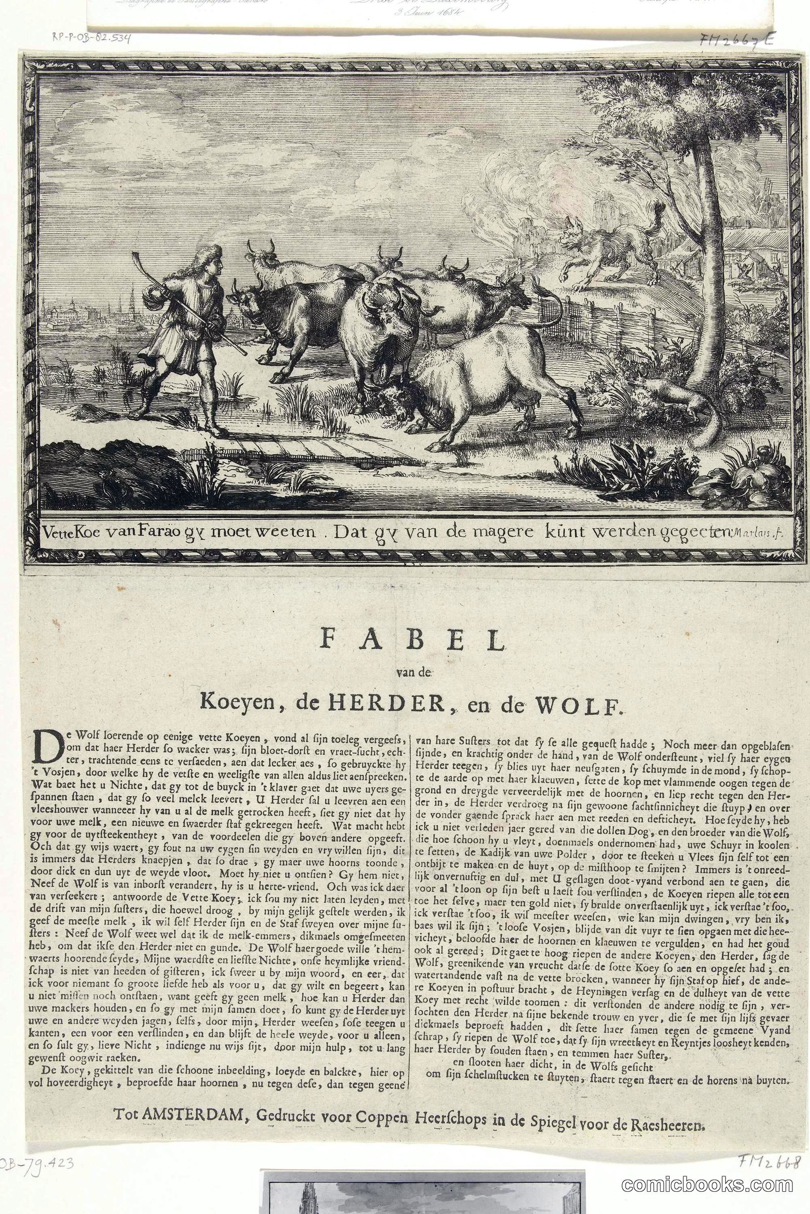 Fabel van de Koeyen, de Herder, en de Wolf (Fable of the Cows, the Herder, and the Wolf)