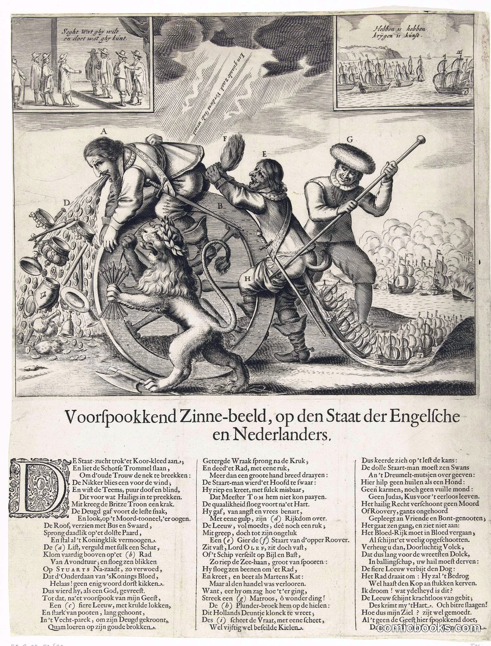 Voorpookkend Zinne-beeld, op den Staat der Engelsche en Nederlands (Prophetic Allegory on the State of England and the Netherlands)