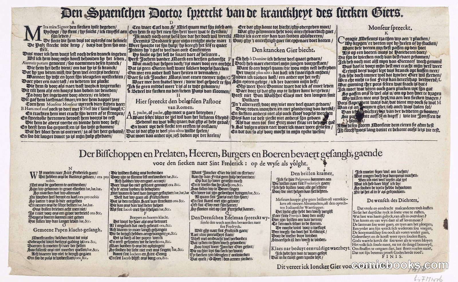 Den Spaenischen Doctor spreeckt ban de kranckheydt des fiecken Giers [The Spanish Doctor Speaks of the Sickness of the Sick Gier]