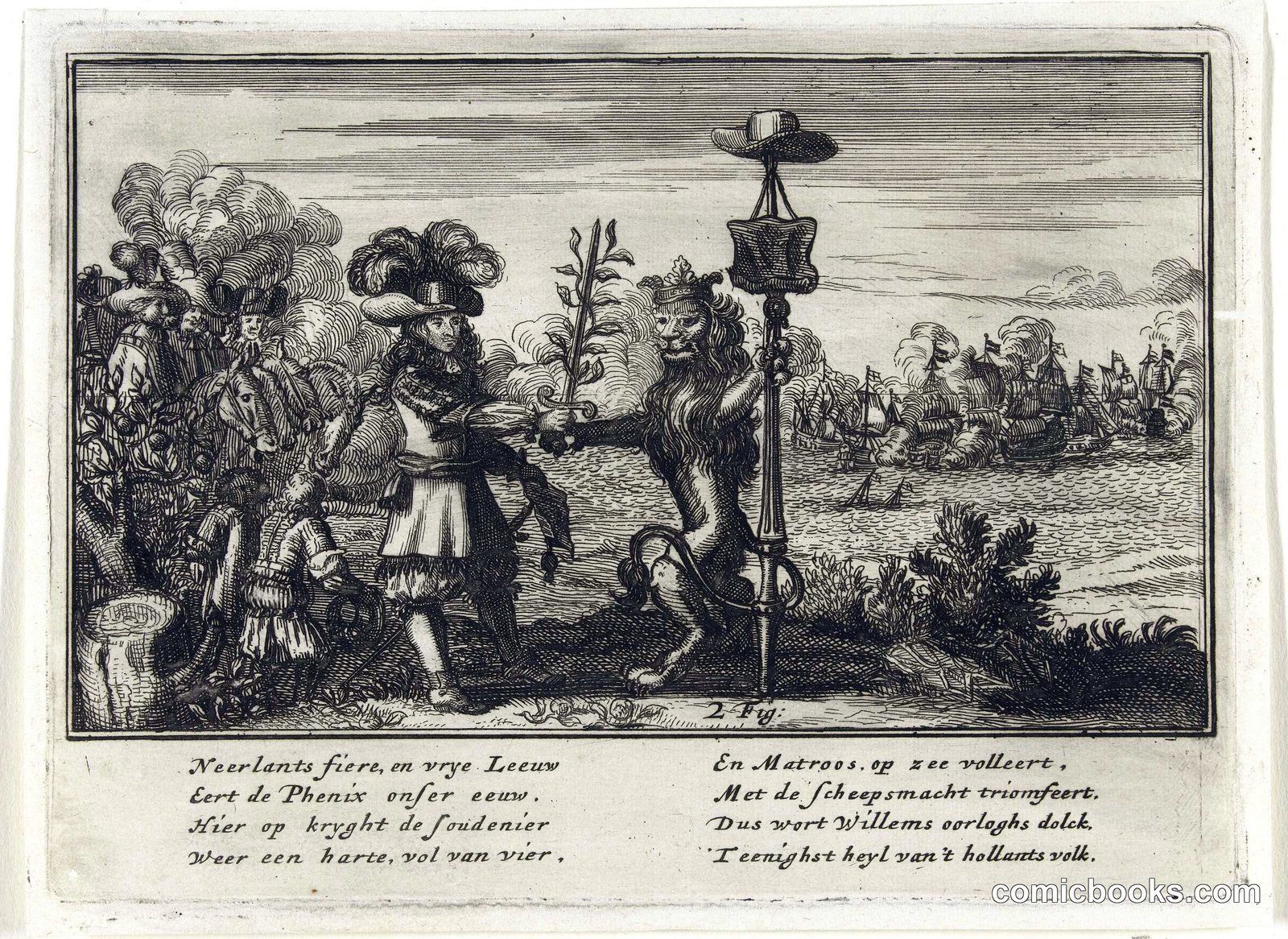 The Dutch Lion Presents the Sword to William III
