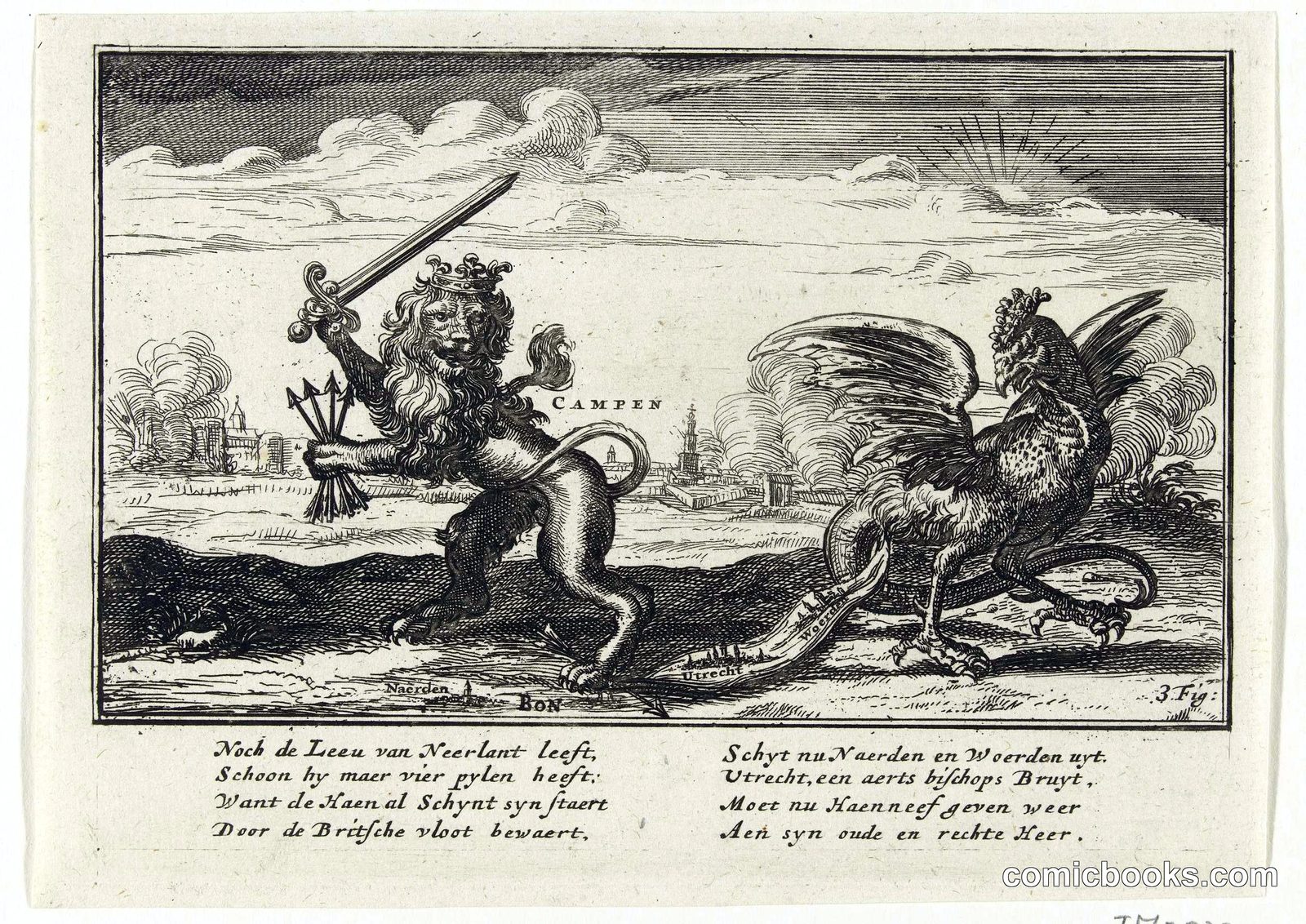The Dutch Lion Chases Away the French Rooster
