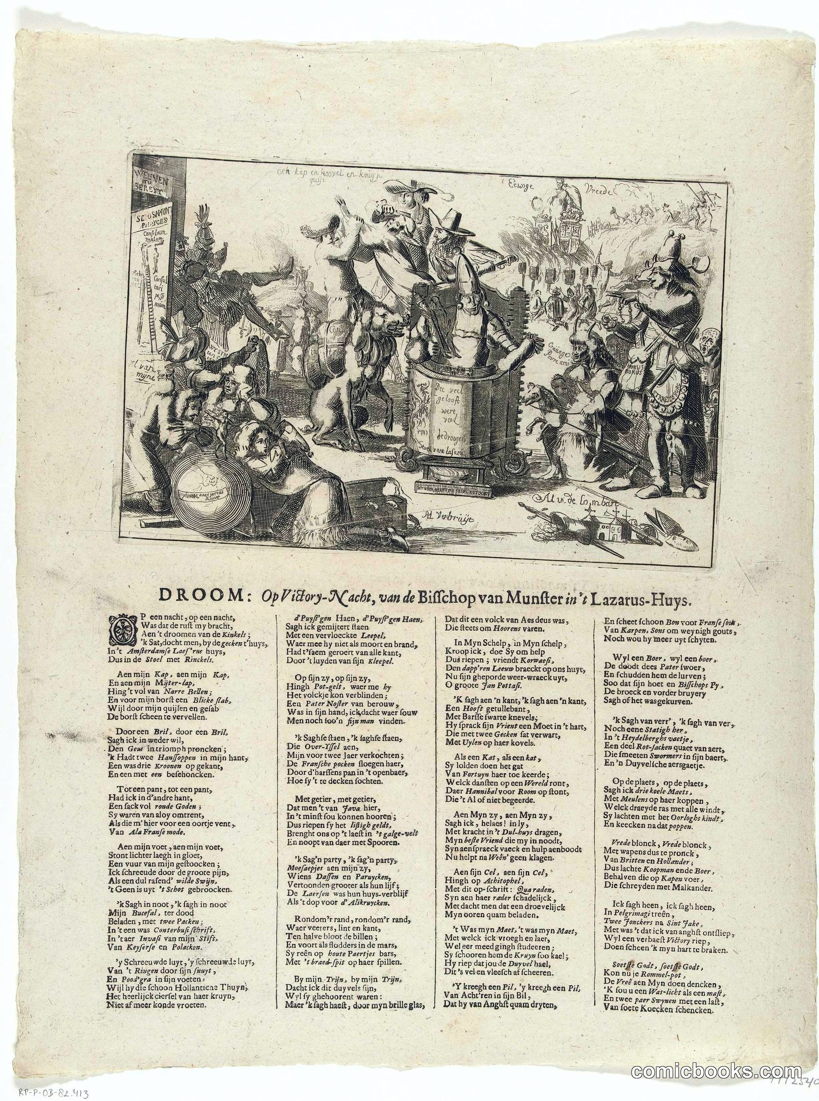 Droom: Op Viftory-Nacht, van de Bisschop van Munster in't Lazarus-Huys