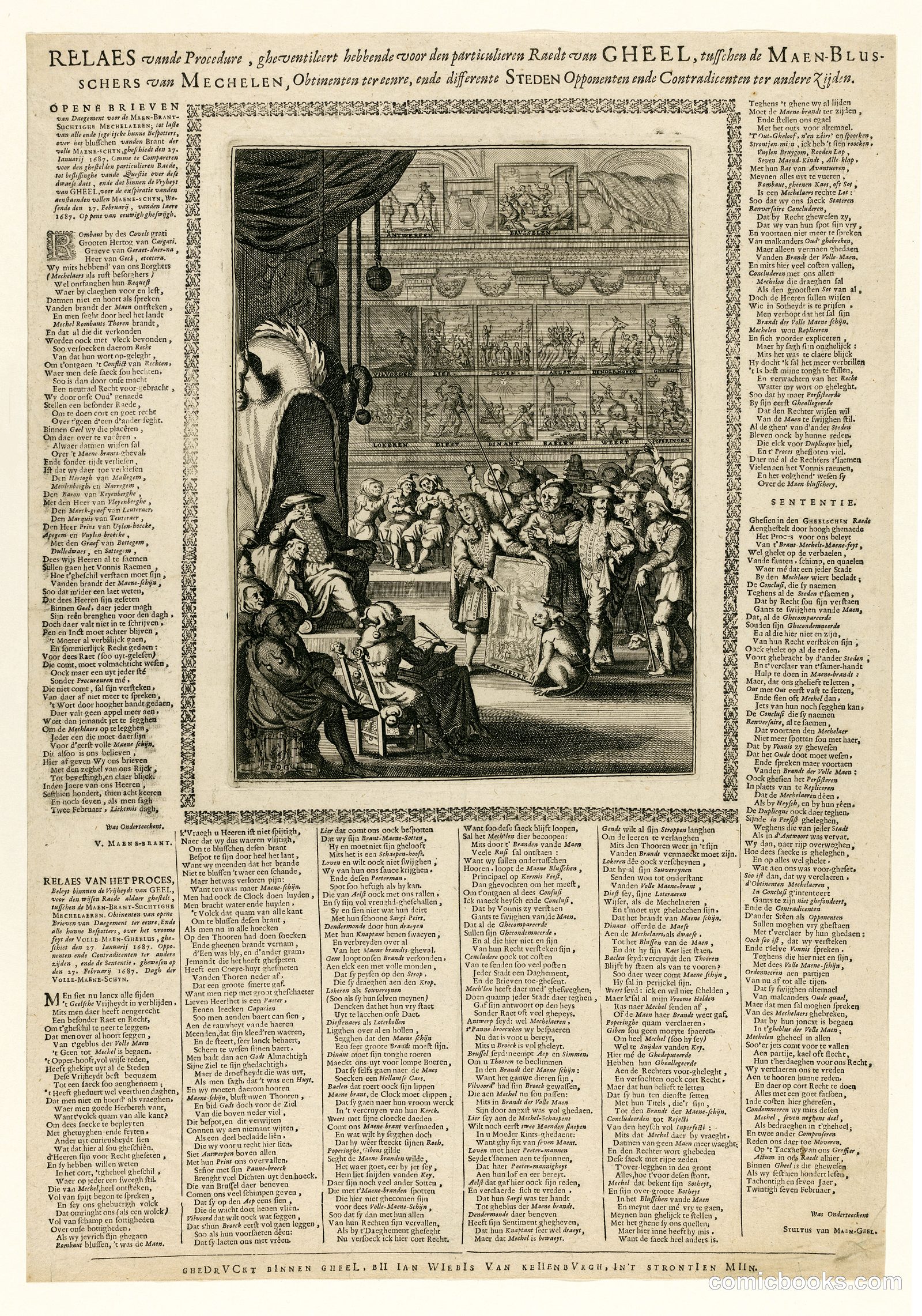 Satirical Print on the Mechelen Moonfire