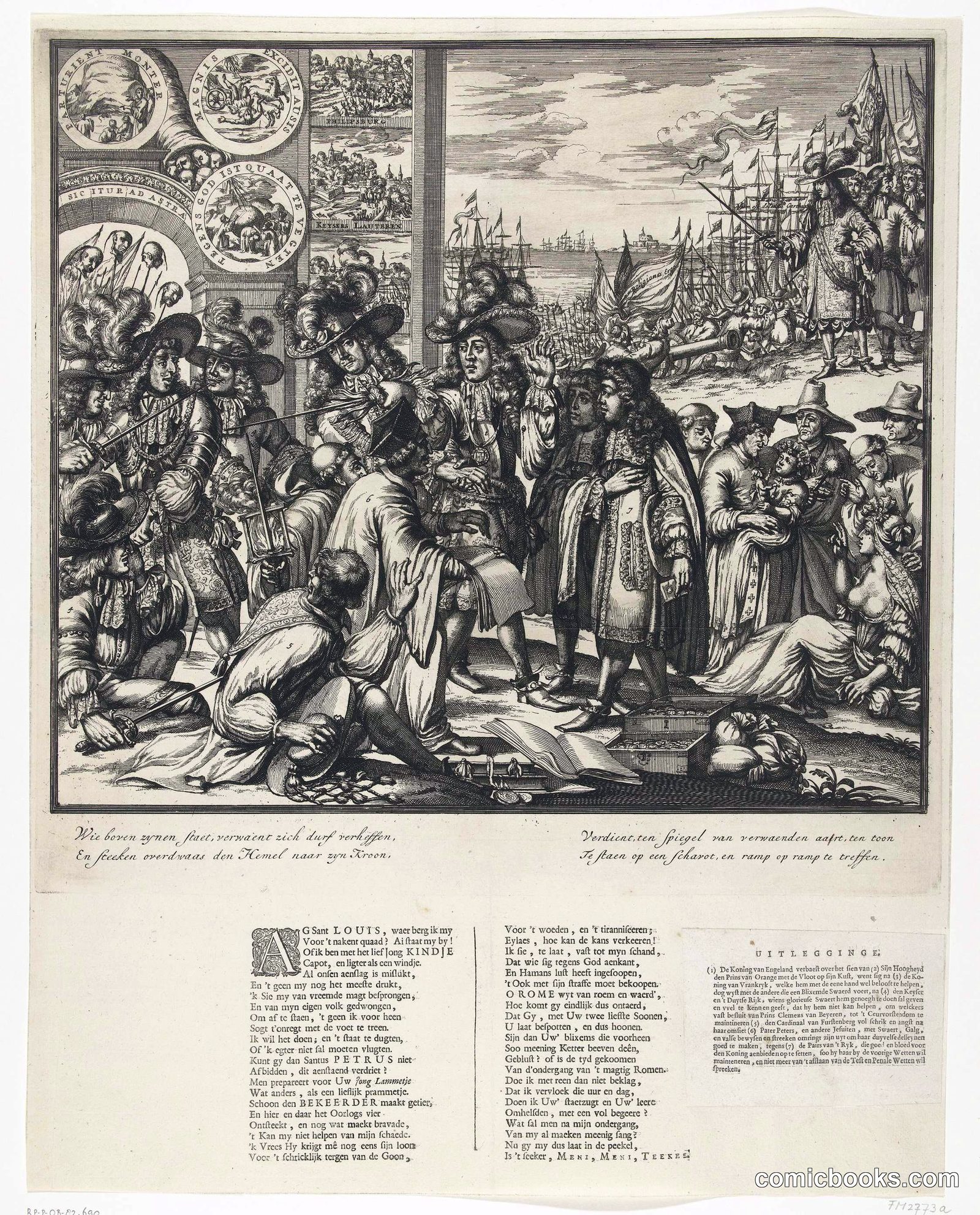 Dutch Political Print on James II and the Arrival of William III