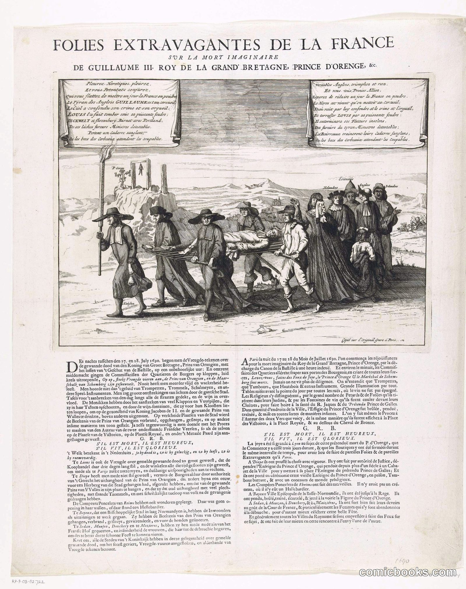 French Satire on the (Imagined) Death of William III of Orange
